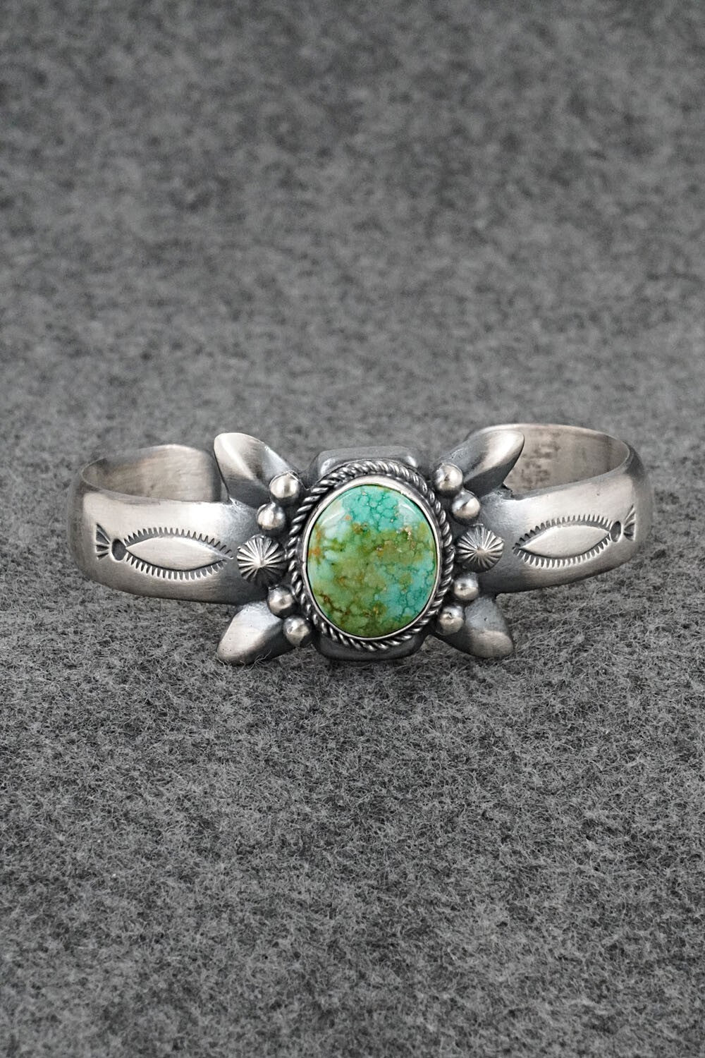 Turquoise & Sterling Silver Bracelet - Harrison Bitsue