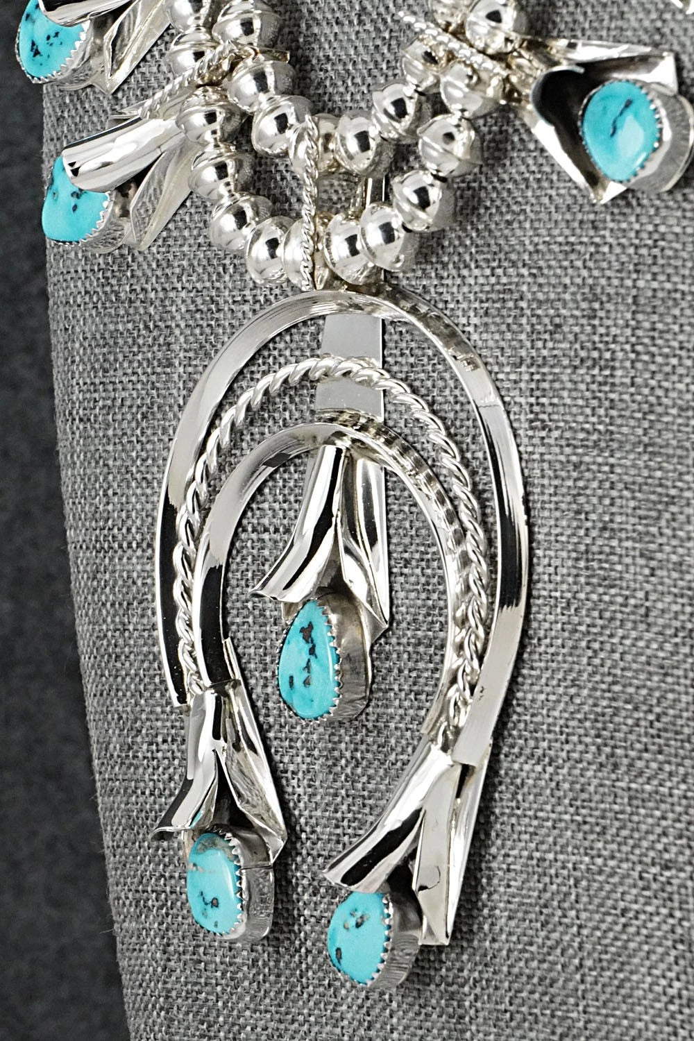 Turquoise & Sterling Silver Squash Blossom Set - Louise Yazzie