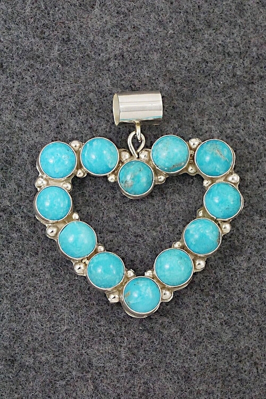 Turquoise, Opalite & Sterling Silver Reversible Pendant - Martin Perry
