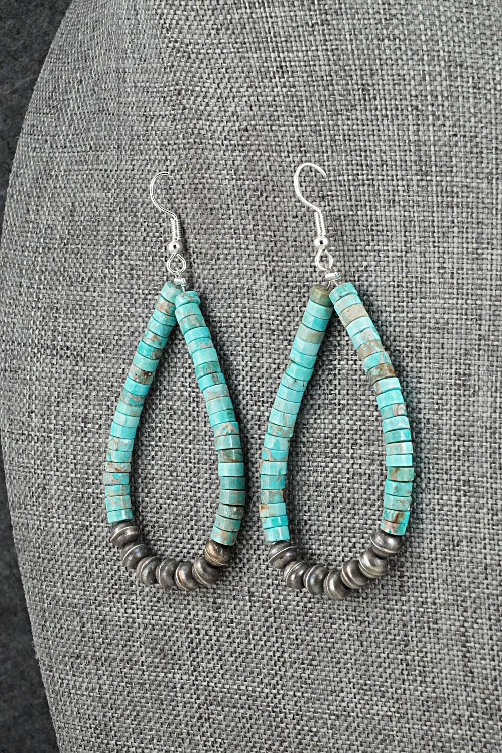 Turquoise & Sterling Silver Earrings - Quaylon Sam