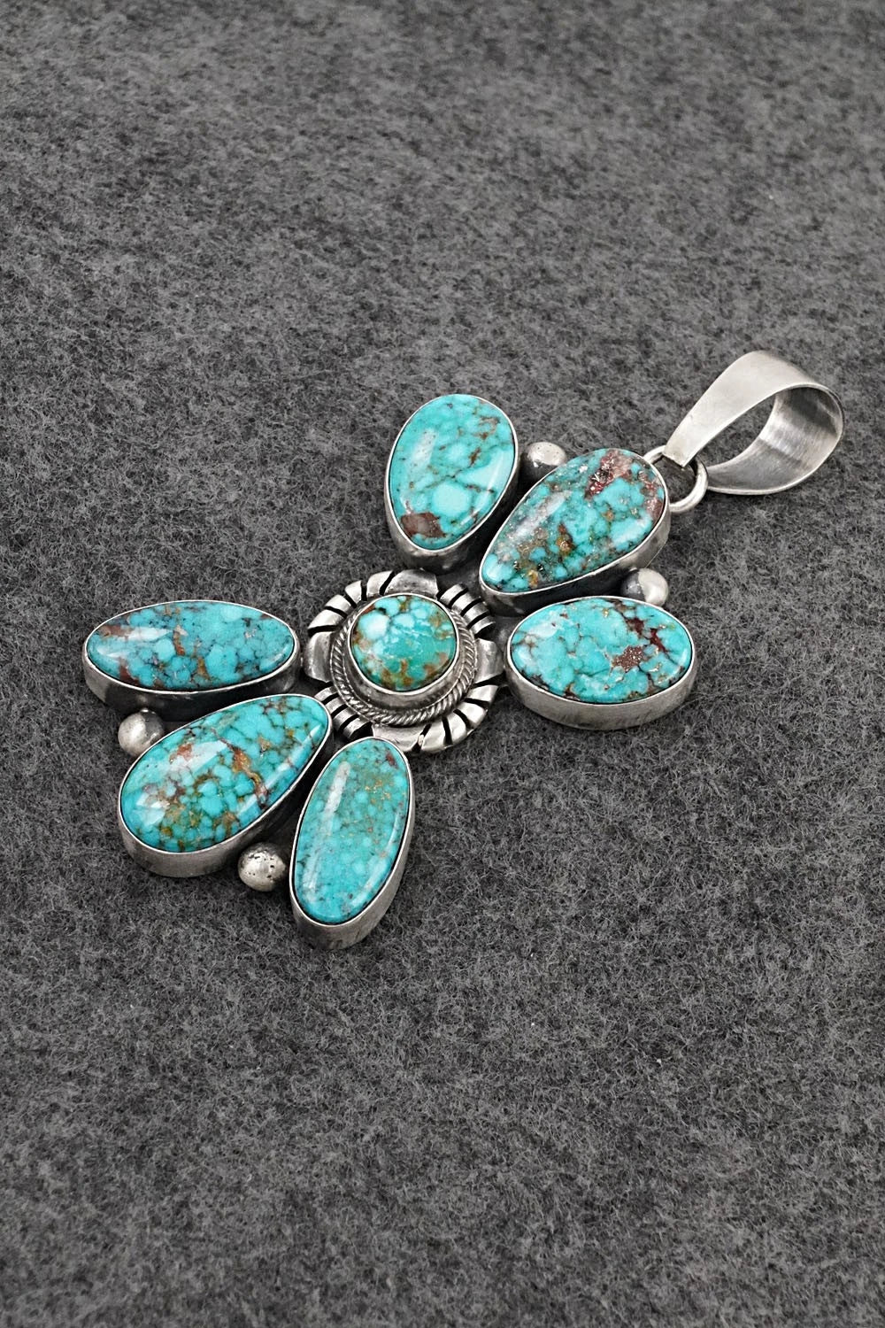 Turquoise & Sterling Silver Pendant - Mark Yazzie