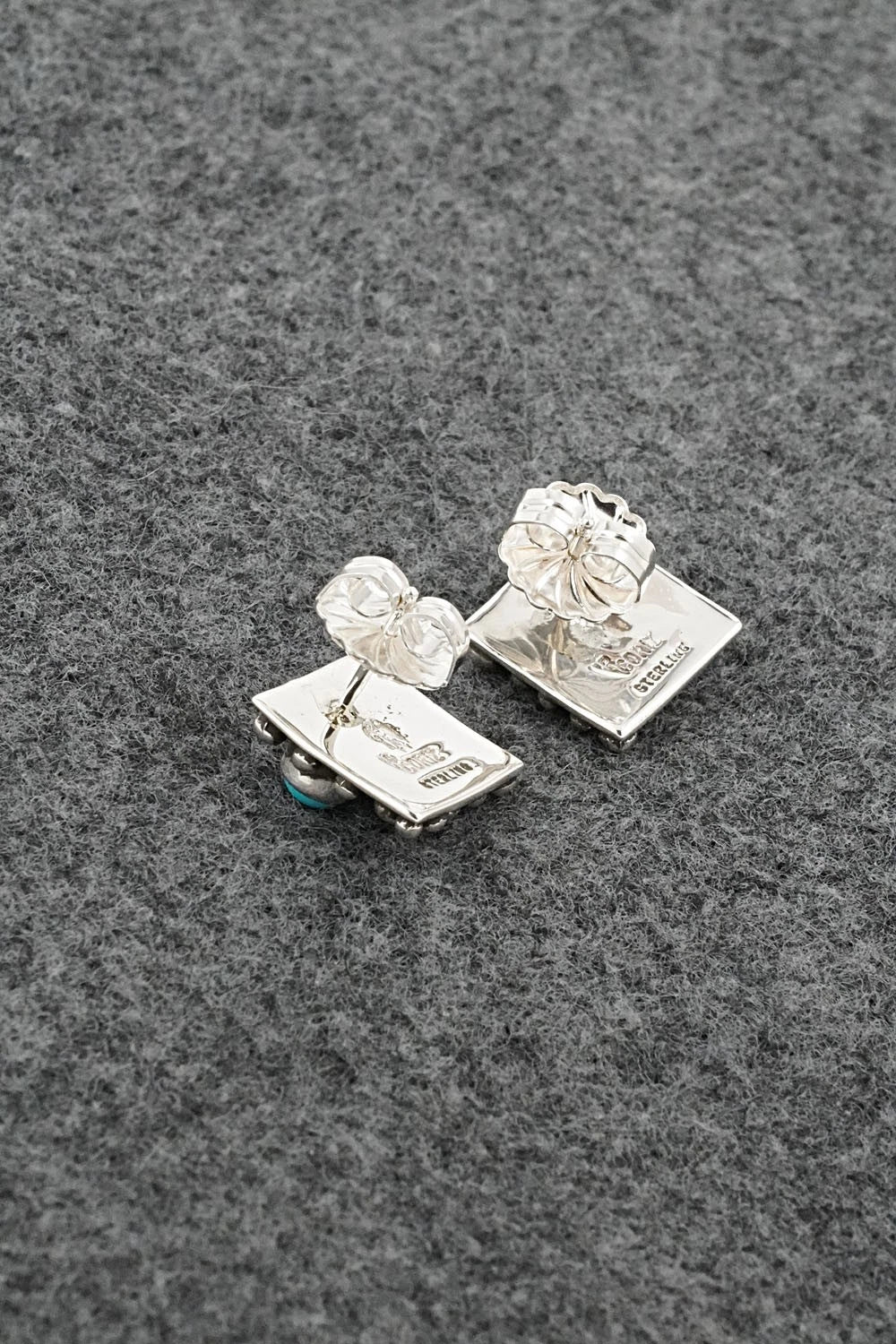 Turquoise & Sterling Silver Earrings - Raymond Coriz