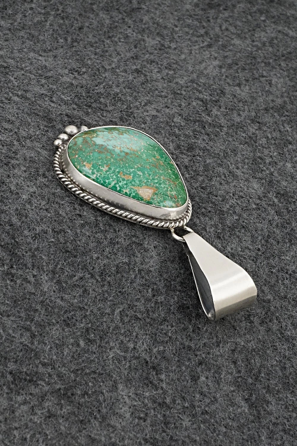 Turquoise & Sterling Silver Pendant - Eugene Gruber