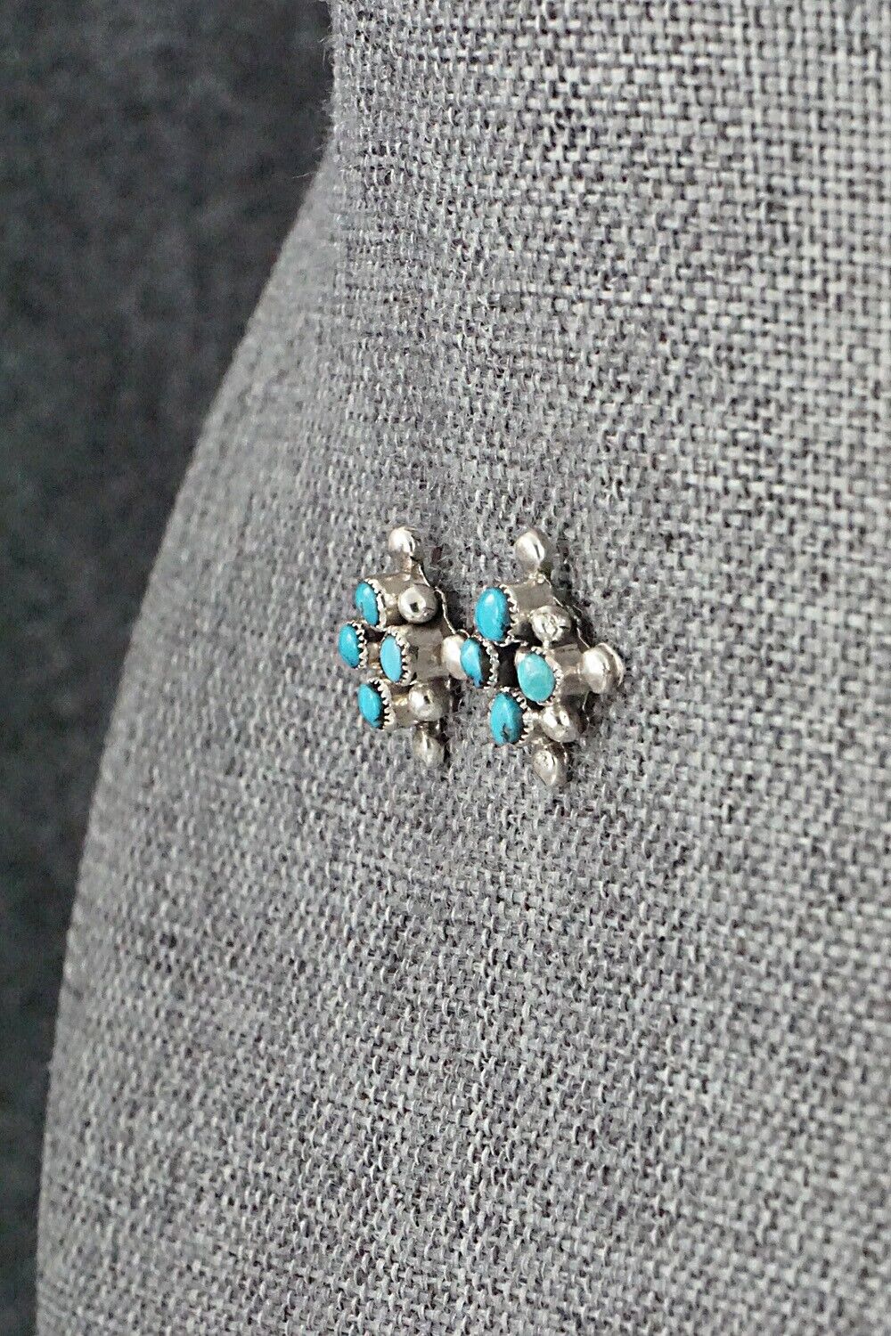 Turquoise & Sterling Silver Earrings - Calvert Lamy