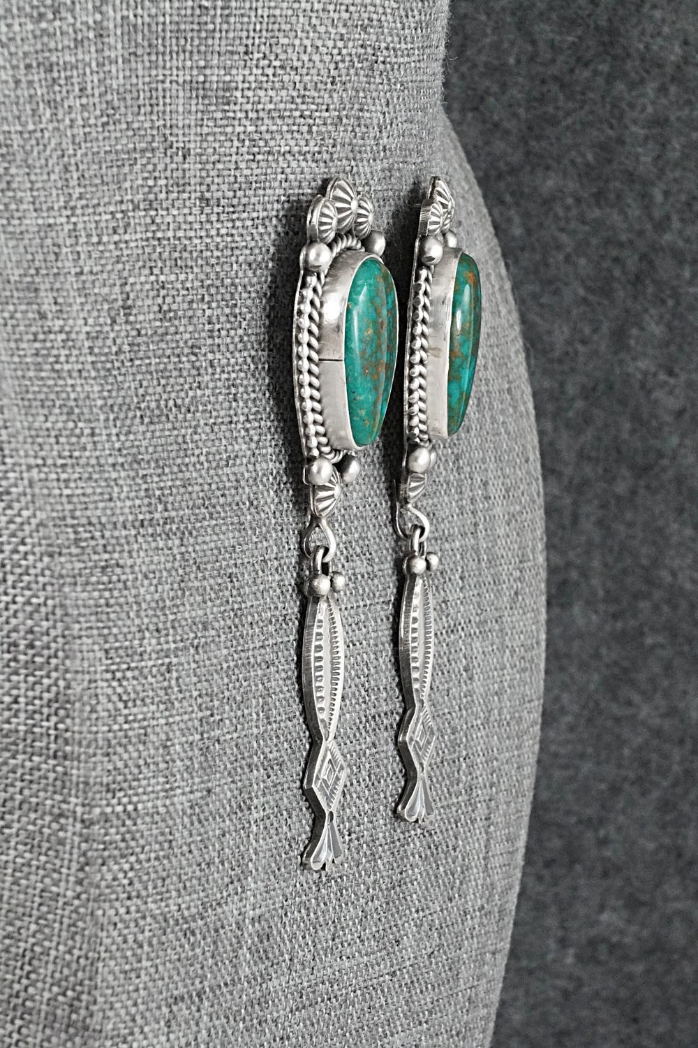 Turquoise & Sterling Silver Earrings - Michael Calladitto