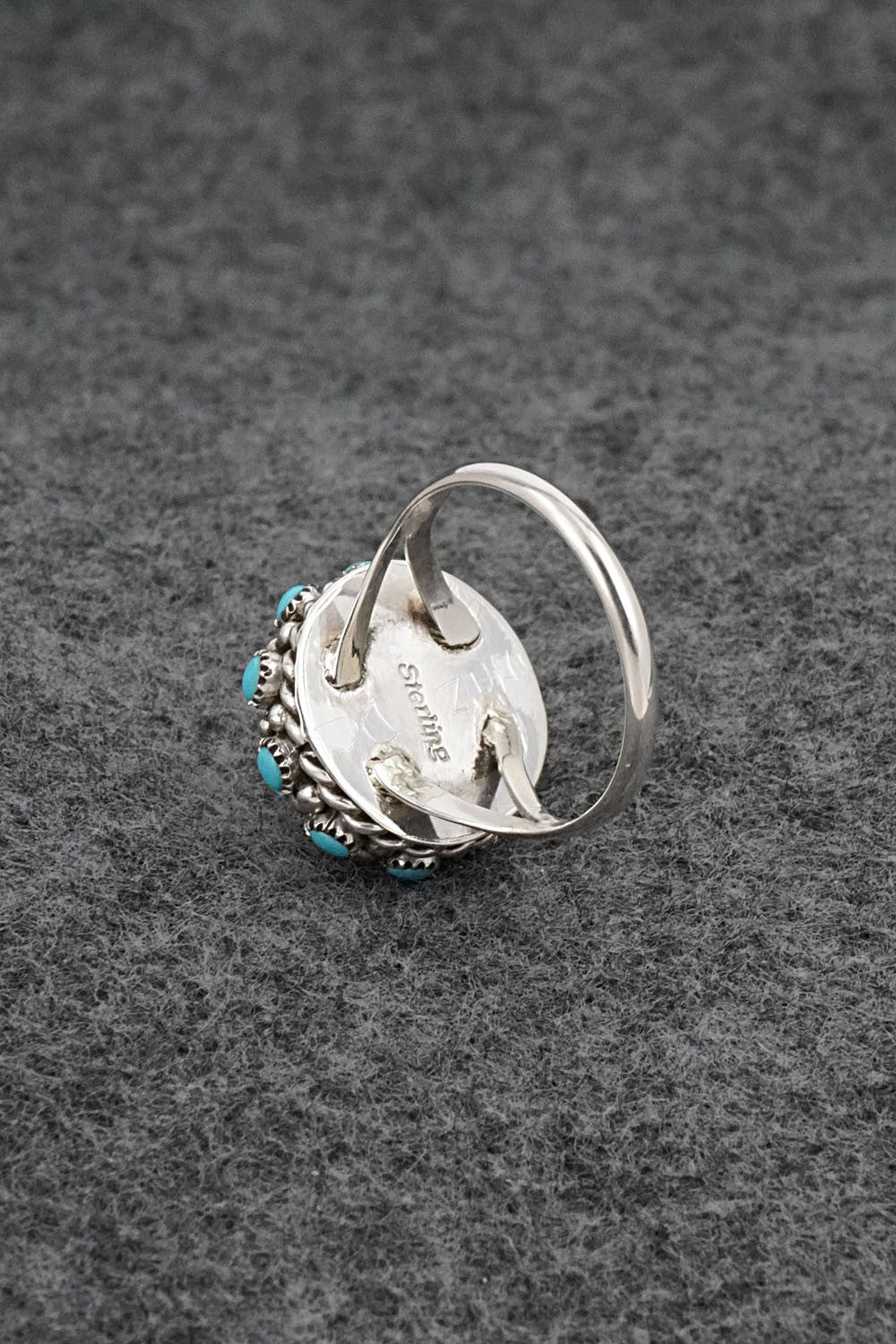 Turquoise & Sterling Silver Ring - Dickie Charley - Size 7.25
