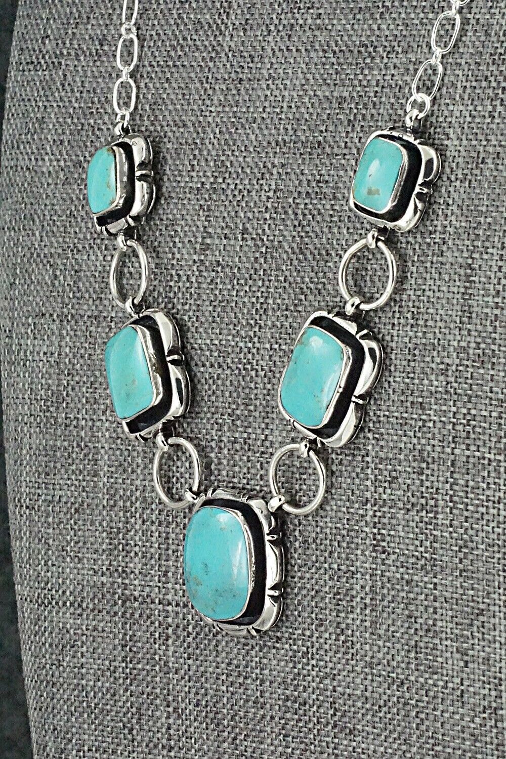 Turquoise & Sterling Silver Necklace - Mike Smith