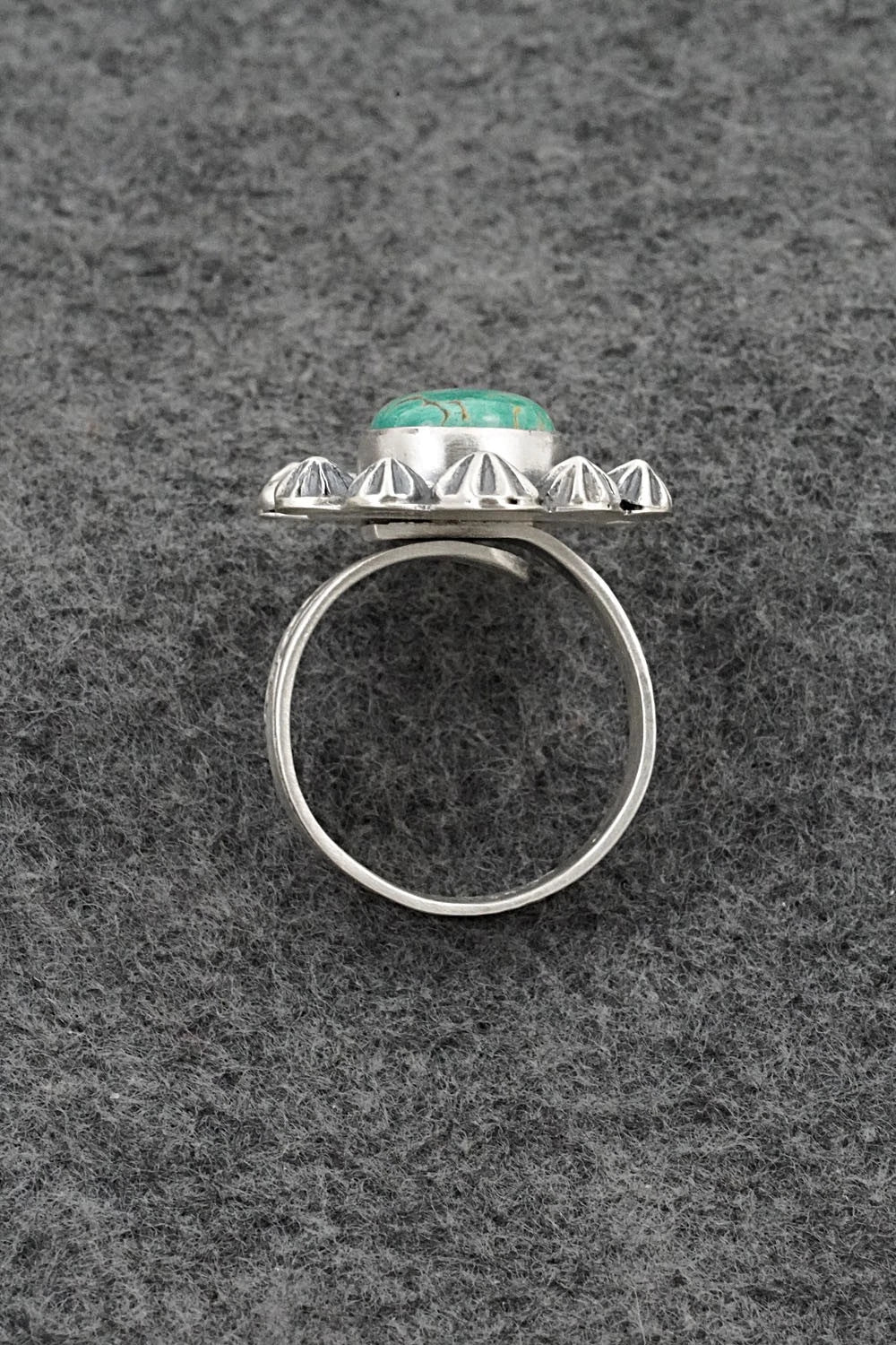 Turquoise & Sterling Silver Ring - Cordell Platero - Size Adjustable