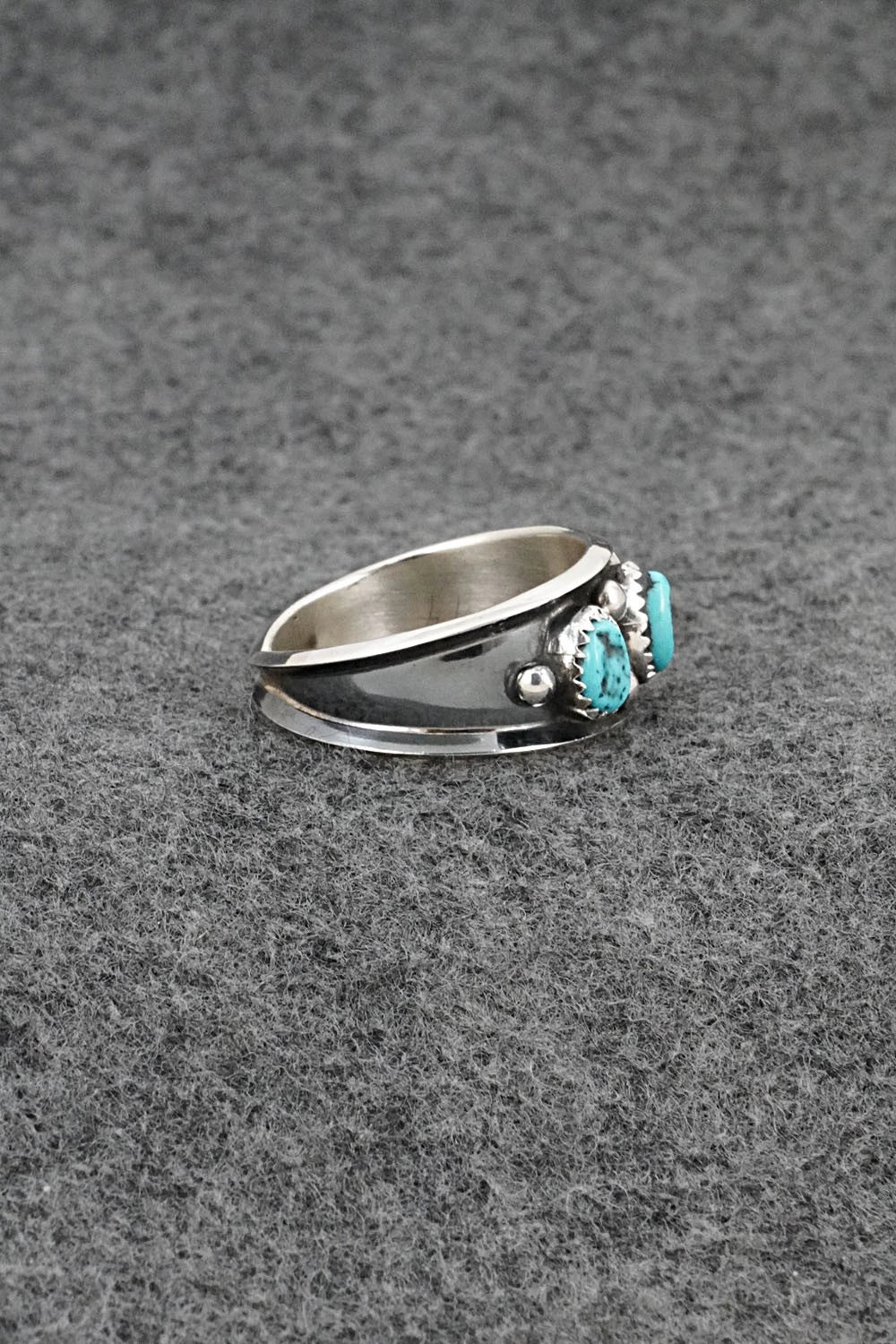 Turquoise & Sterling Silver Ring - Paul Largo - Size 12.5