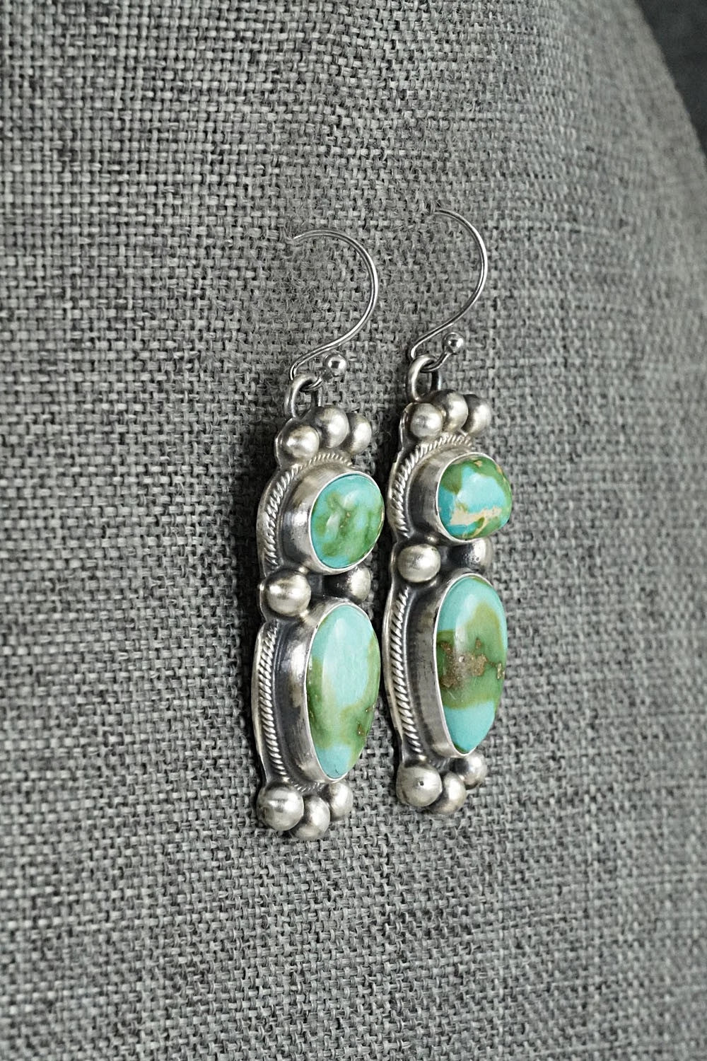 Turquoise & Sterling Silver Necklace and Earrings Set - Kathleen Livingston