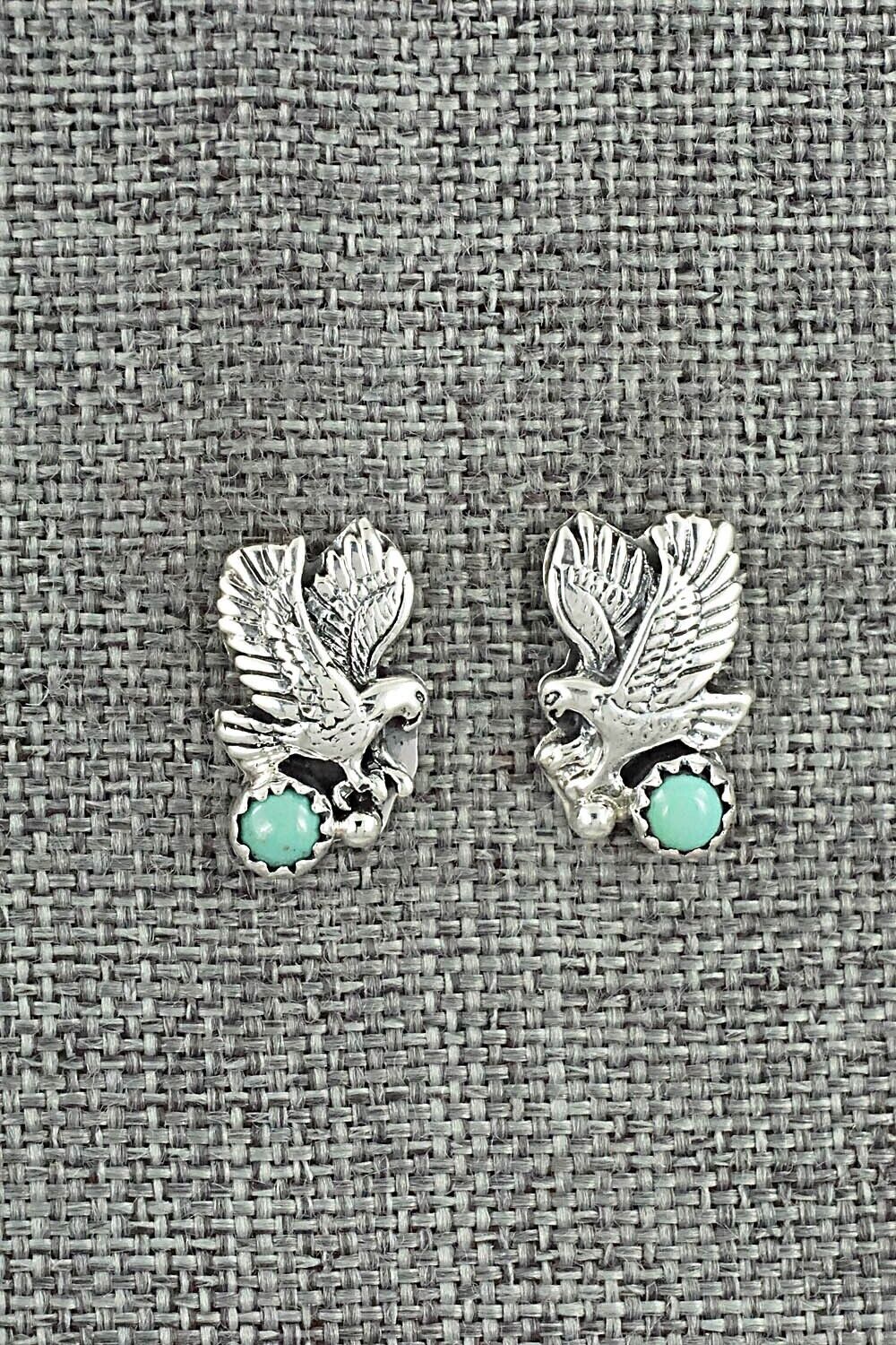 Turquoise & Sterling Silver Earrings - Elaine Shirley