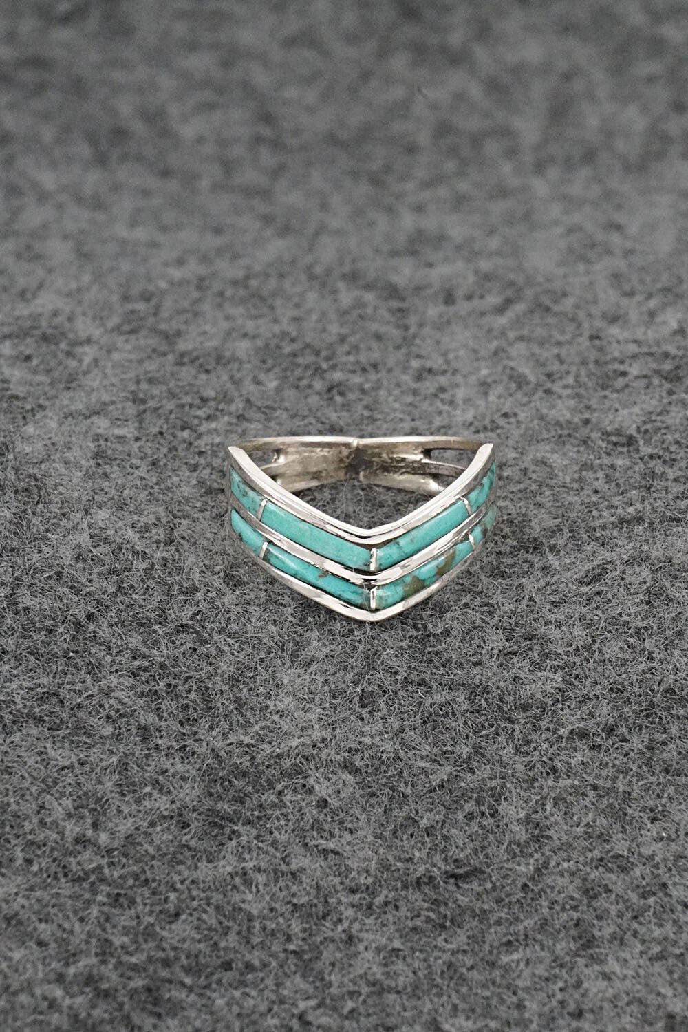 Turquoise & Sterling Silver Ring - Andrew Enrico - Size 7.25