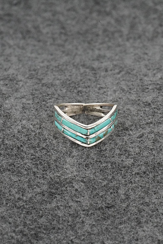Turquoise & Sterling Silver Ring - Andrew Enrico - Size 7.25