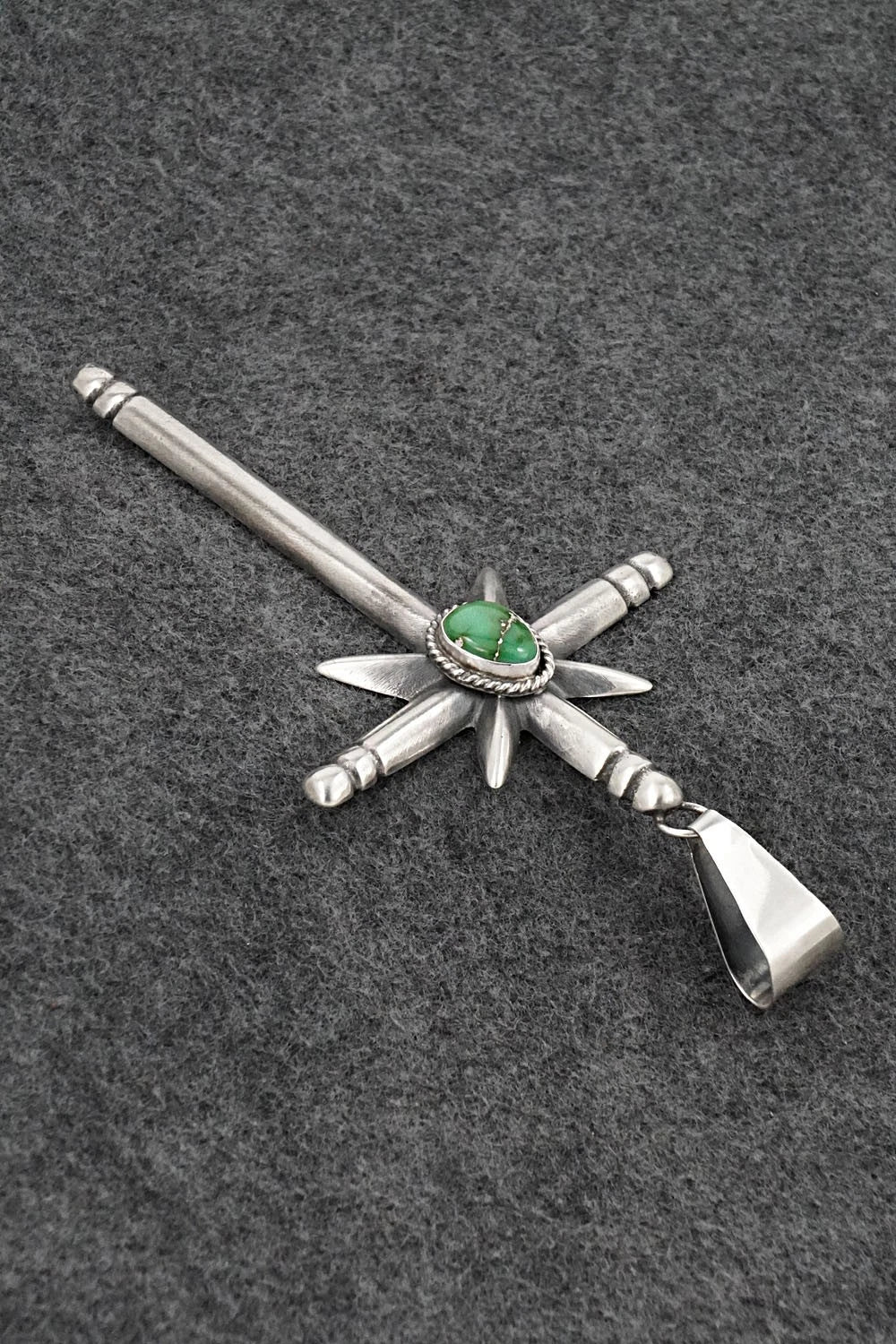 Turquoise & Sterling Silver Pendant - Eugene Gruber