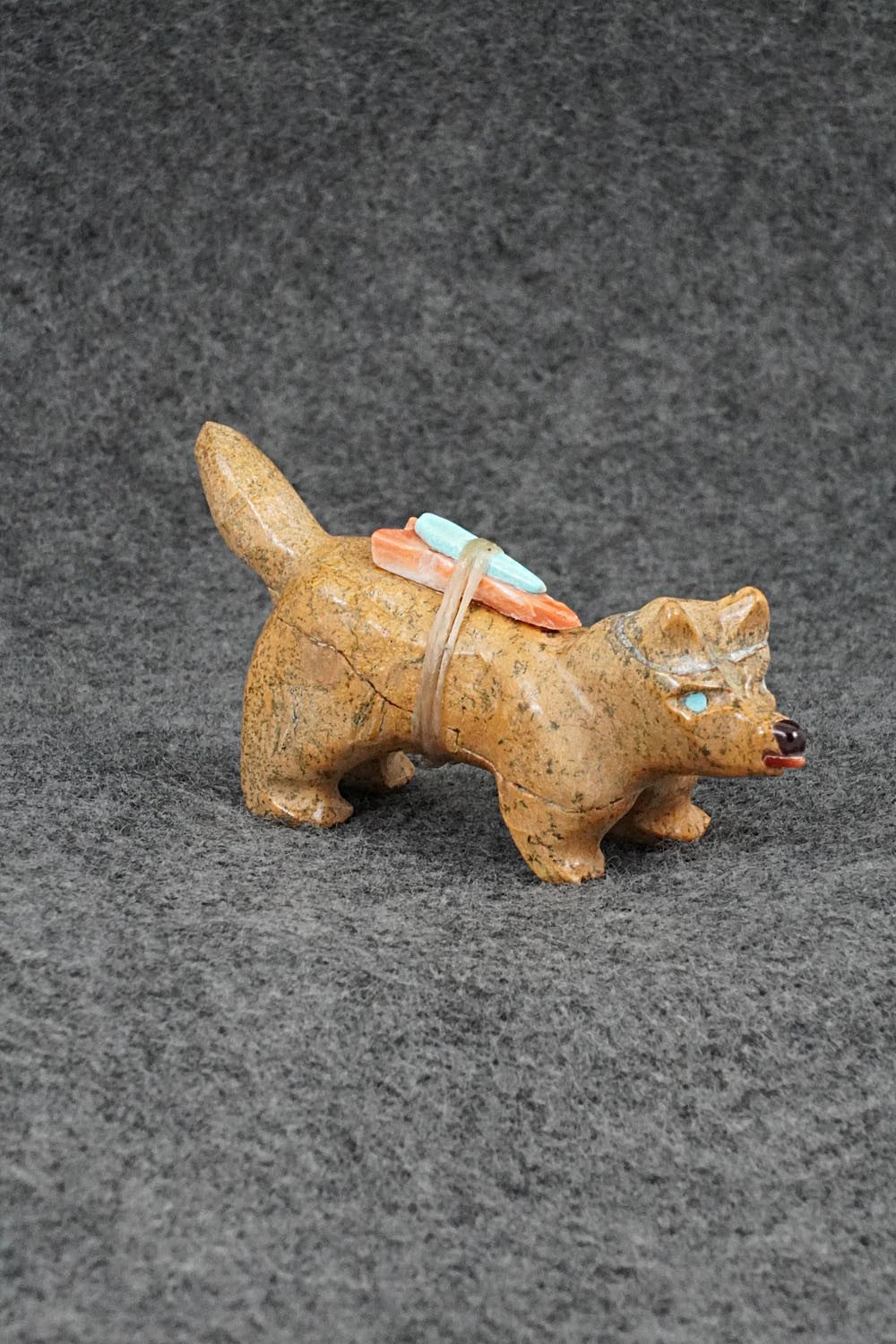 Wolf Zuni Fetish Carving - Freddie Leekya