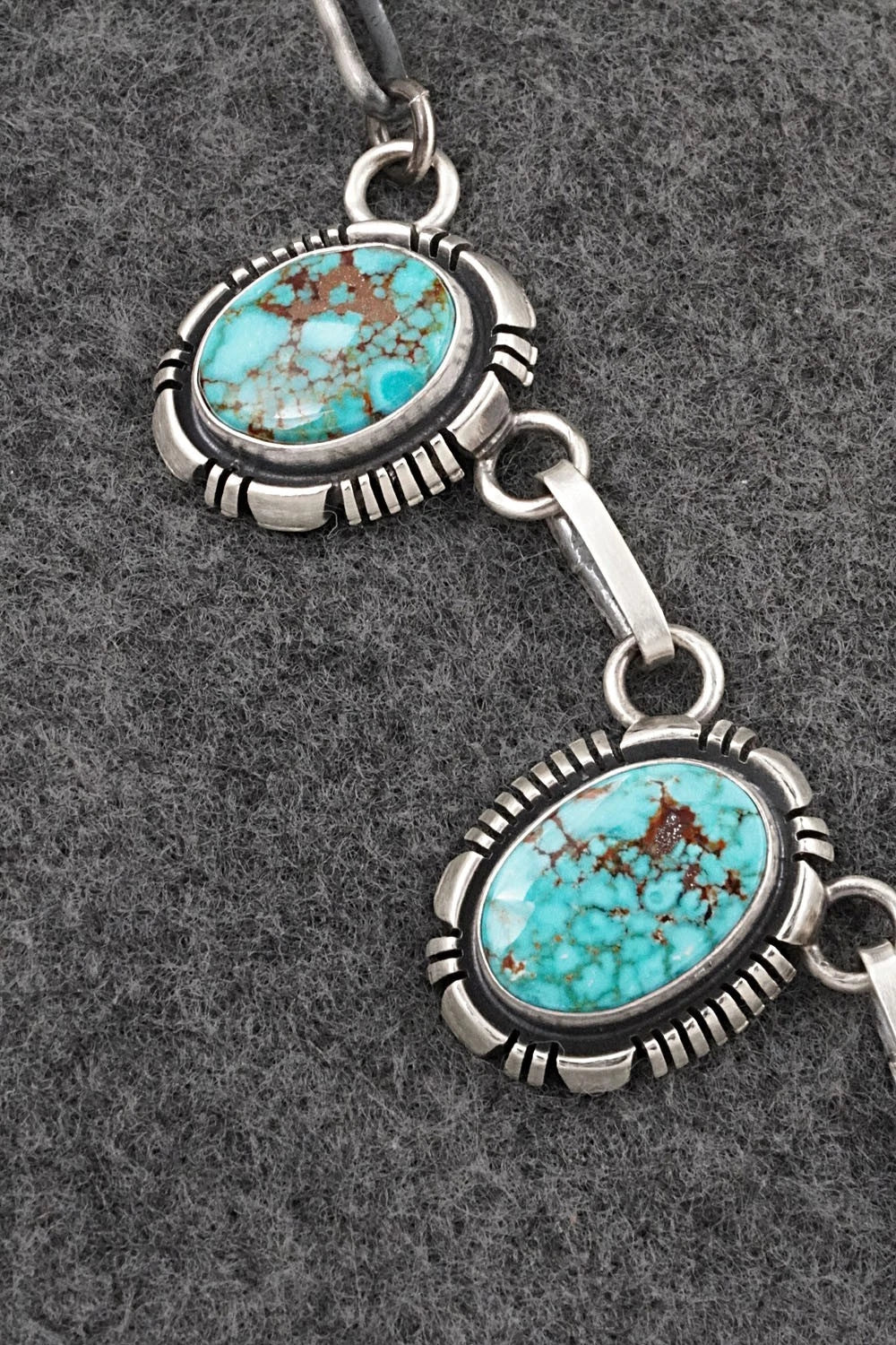 Turquoise & Sterling Silver Necklace and Earrings Set - Mark Yazzie