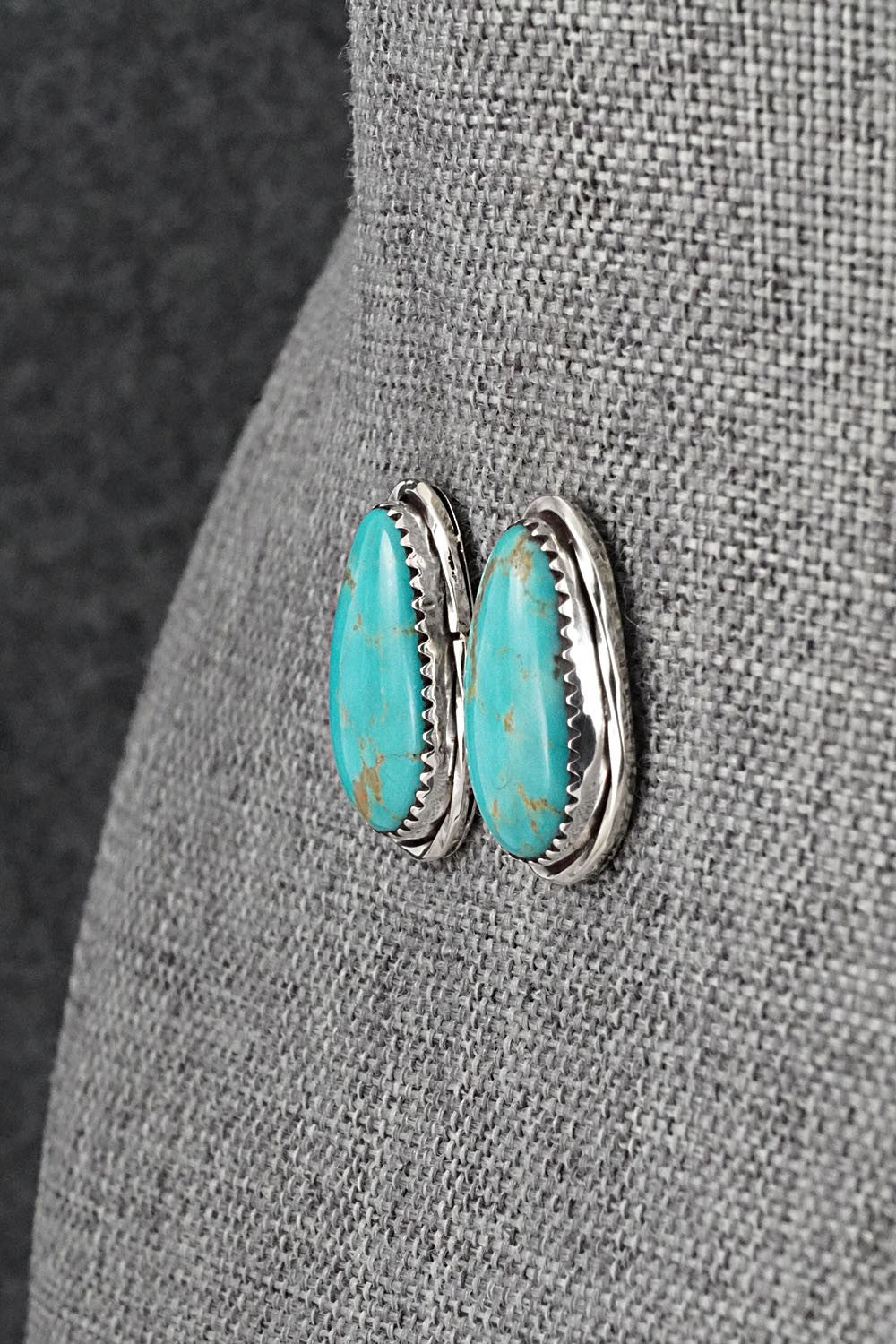 Turquoise & Sterling Silver Earrings - Ernest Hawthorne