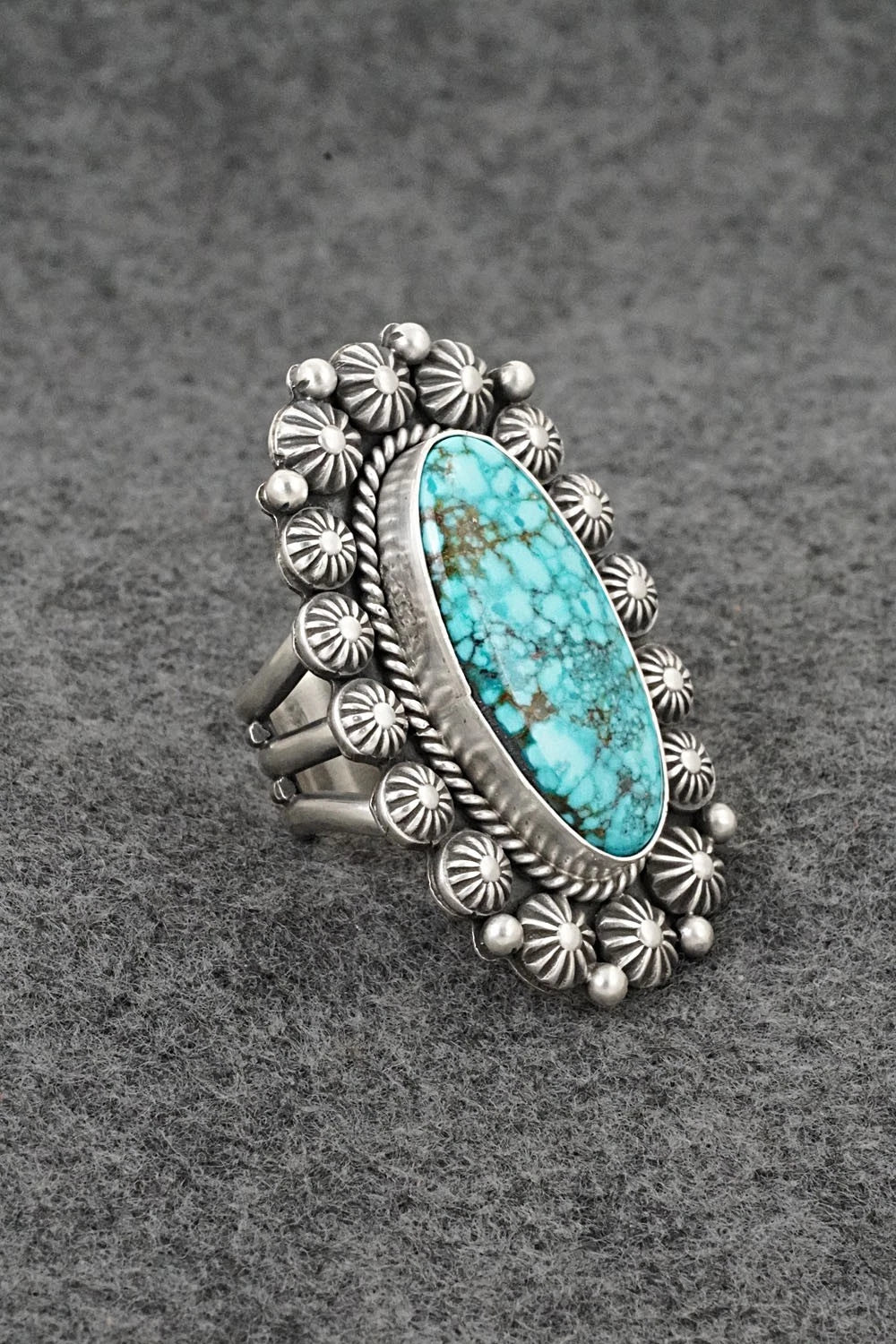 Turquoise & Sterling Silver Ring - Michael Calladitto - Size 9.5