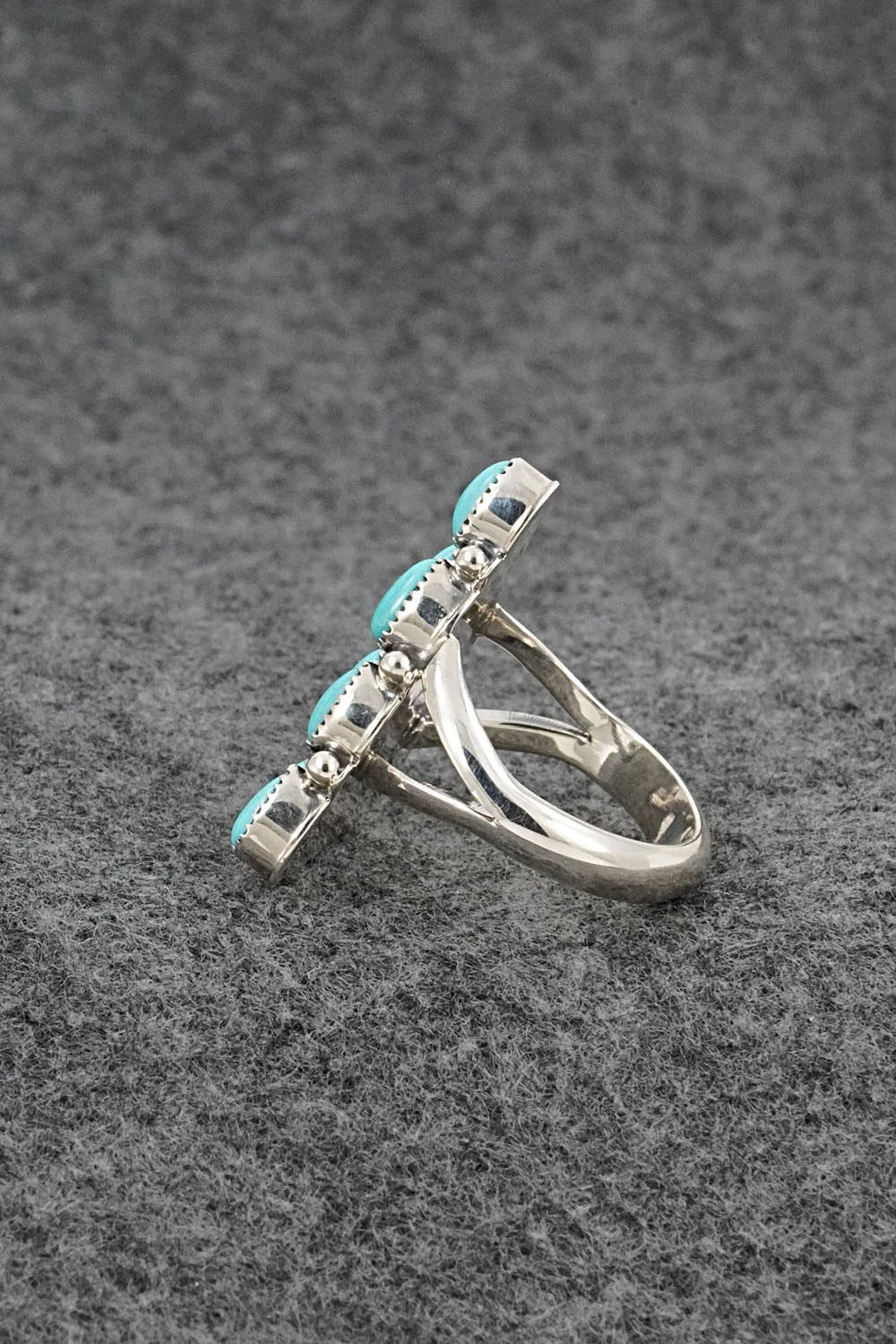 Turquoise & Sterling Silver Ring - Loretta Delgarito - Size 7.75