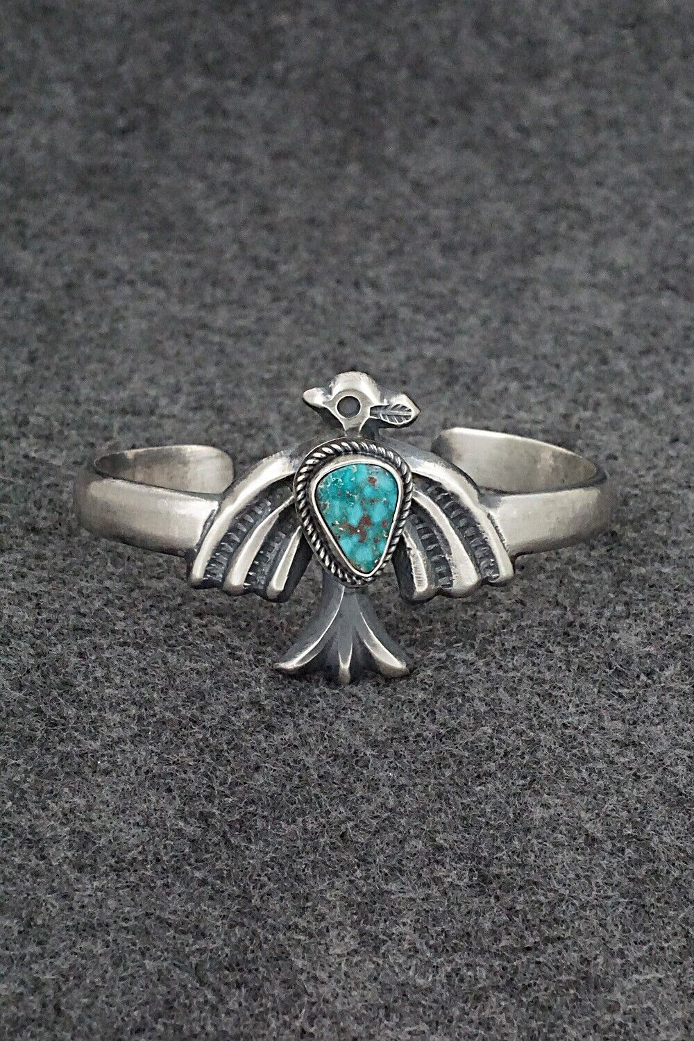 Turquoise & Sterling Silver Bracelet - Harrison Bitsue