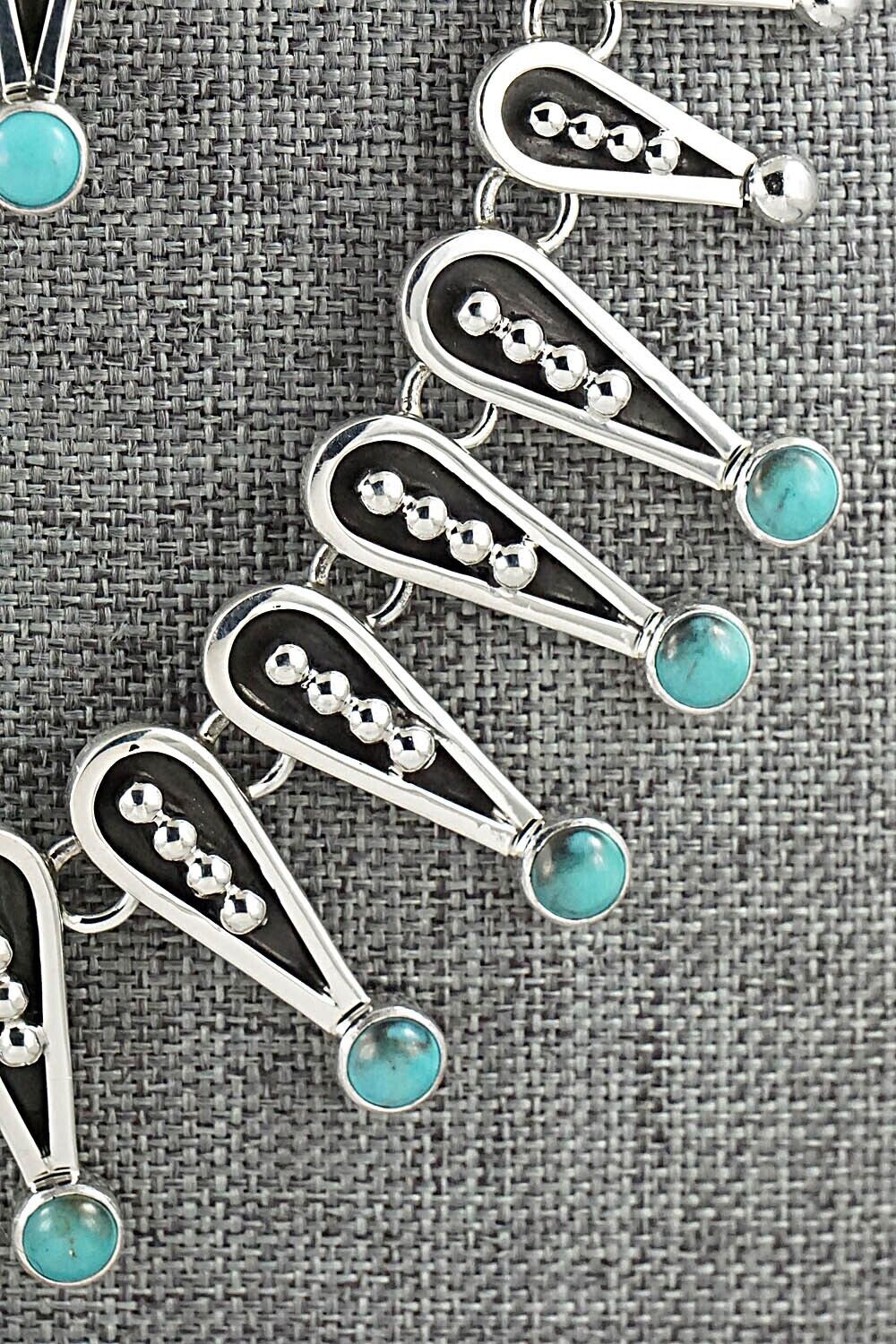 Turquoise & Sterling Silver Necklace & Earrings Set - Jonathan Nez