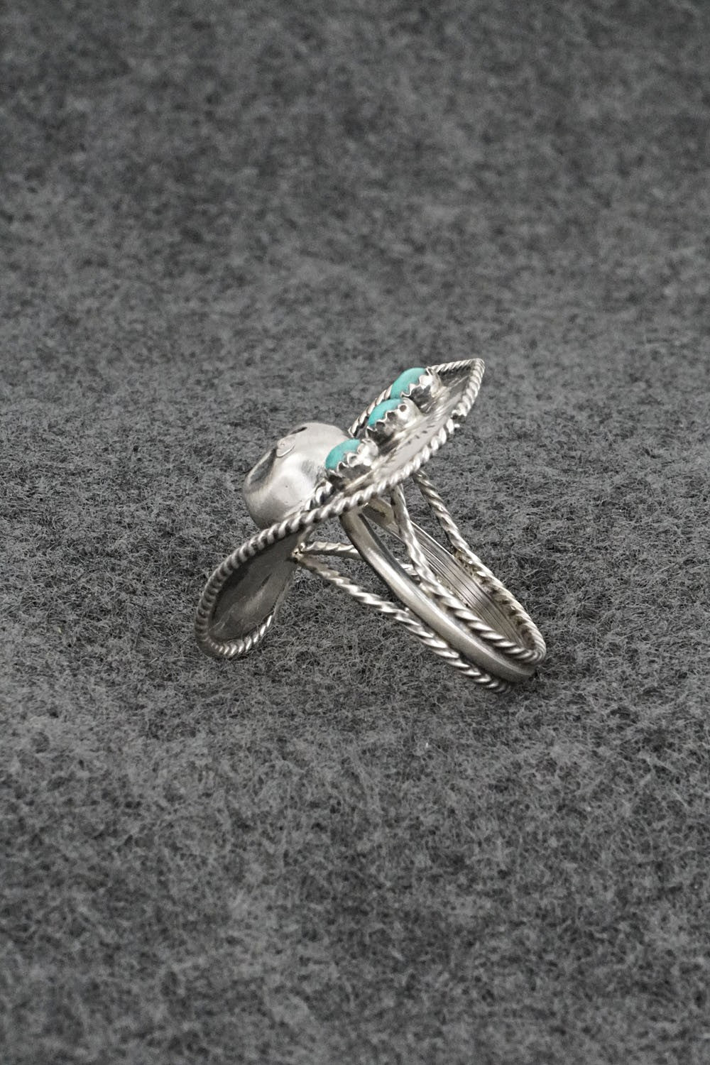 Turquoise & Sterling Silver Ring - Bobby Platero - Size 8