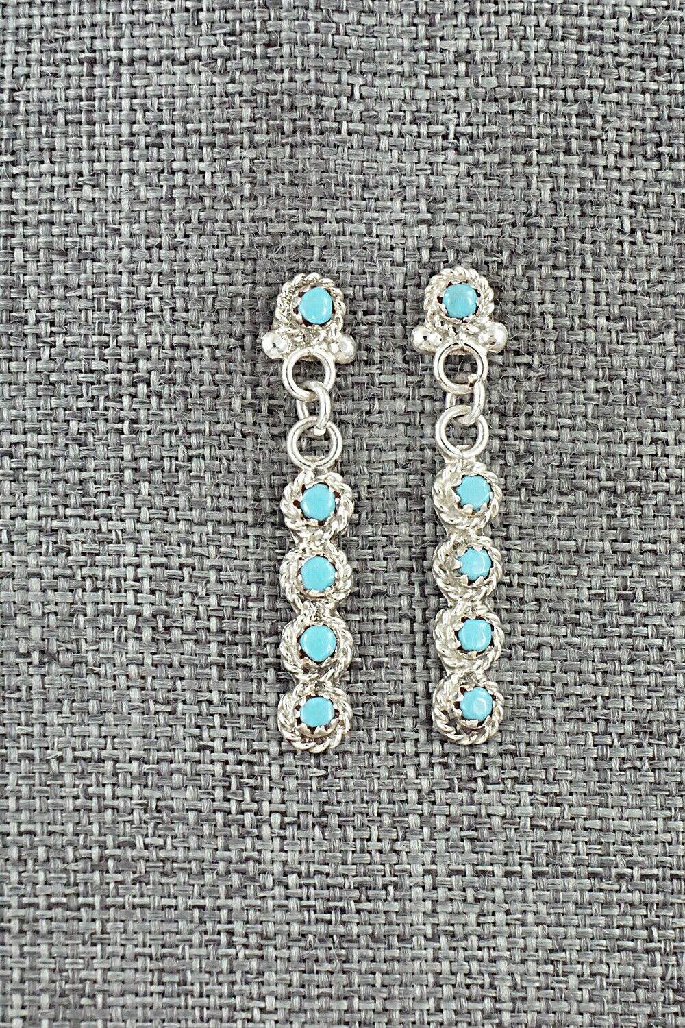 Turquoise & Sterling Silver Earrings - Micheal Gchachu