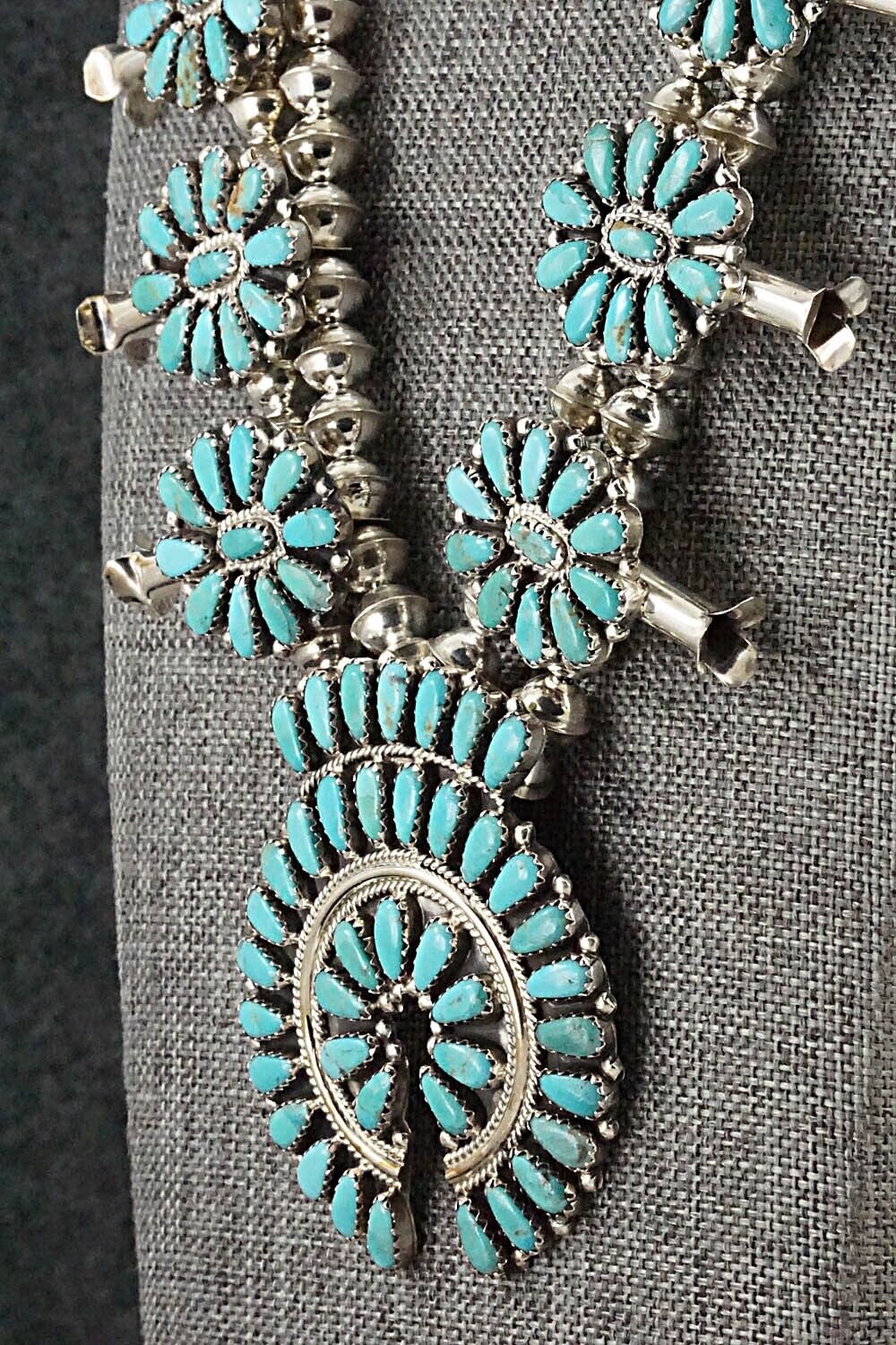 Turquoise & Sterling Silver Squash Blossom Set - Zeita Begay