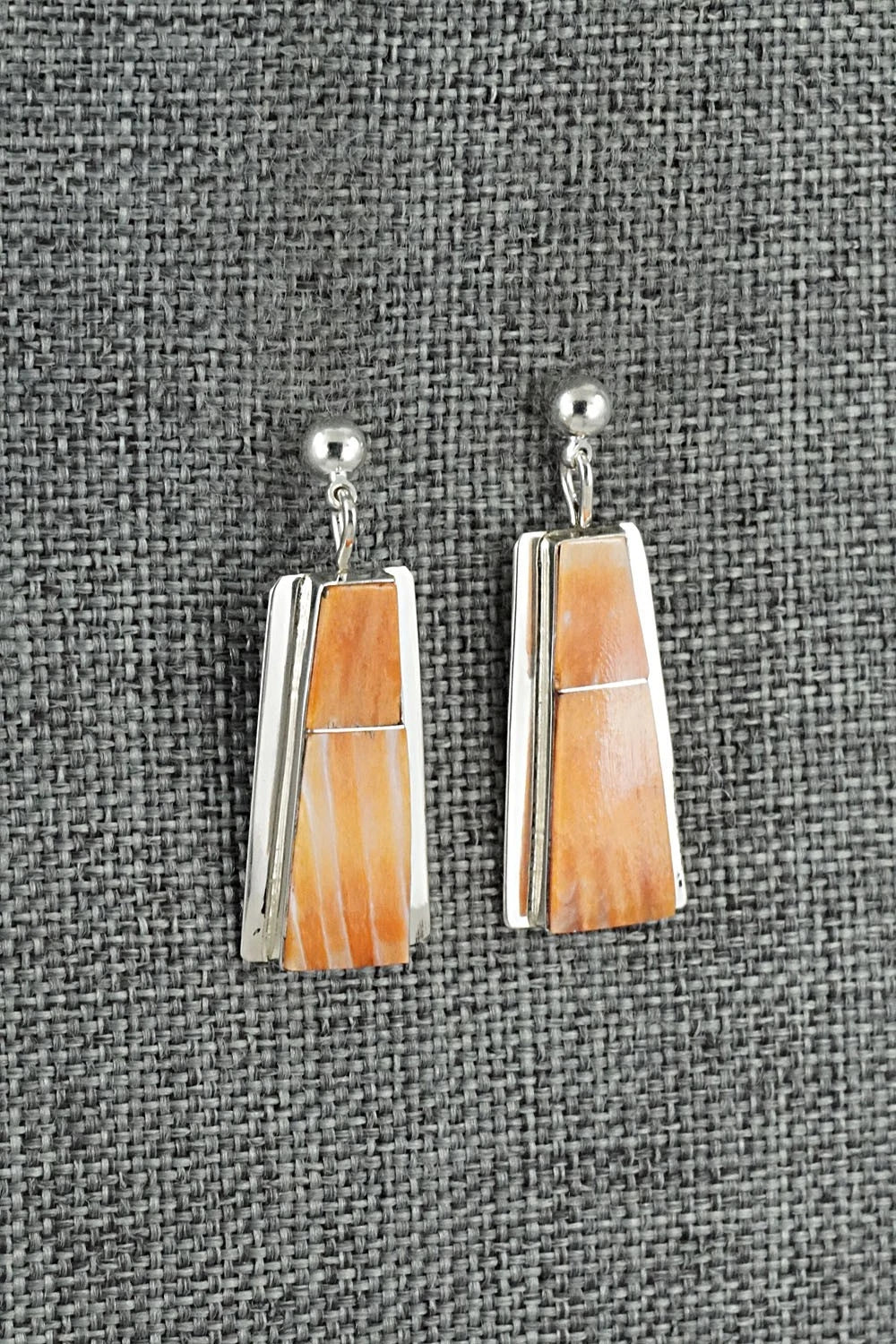 Spiny Oyster & Sterling Silver Earrings - Brenda Pete