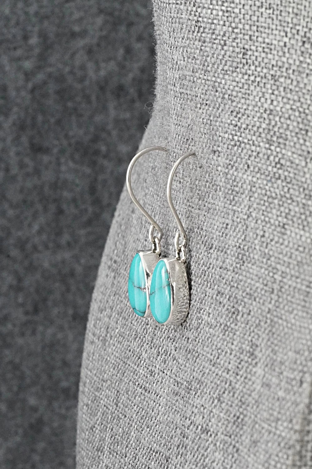 Turquoise & Sterling Silver Earrings - Eugene Gruber
