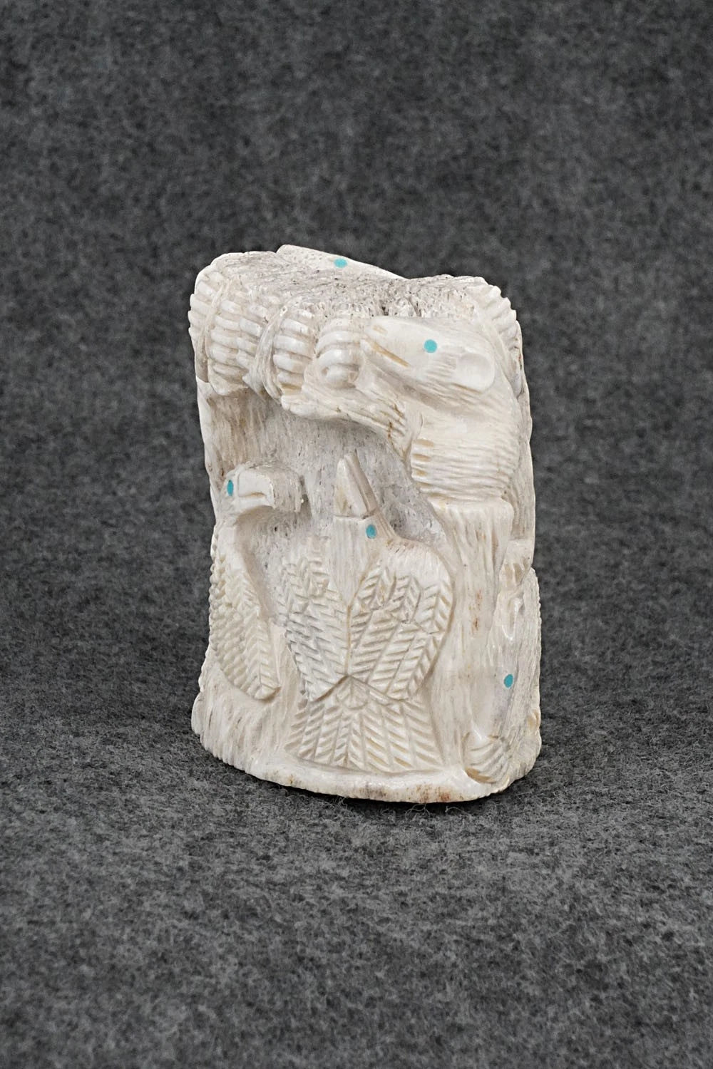 Bears and Eagles Zuni Fetish Carving - Destry Siutza