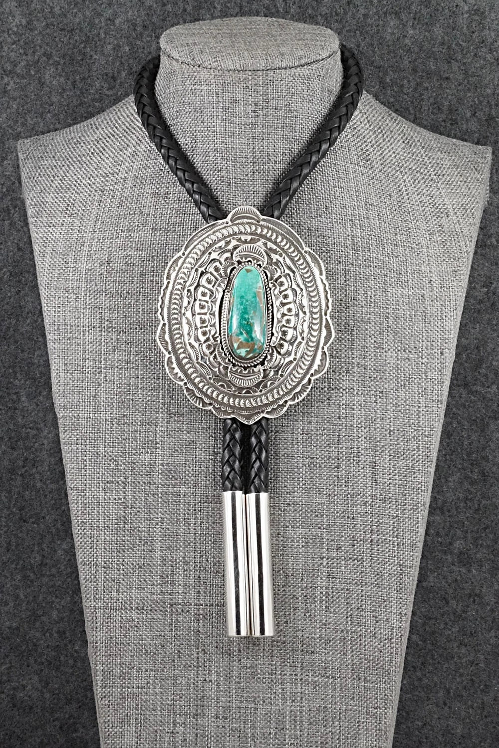 Turquoise & Sterling Silver Bolo Tie - Leonard Maloney