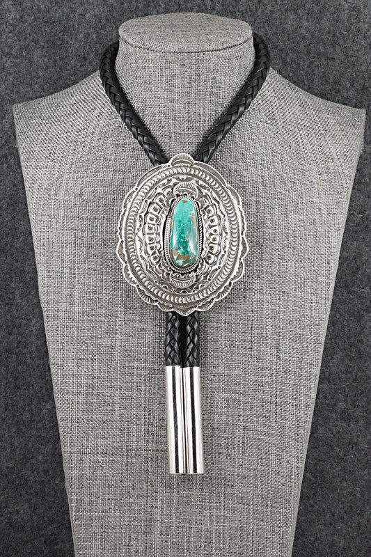 Turquoise & Sterling Silver Bolo Tie - Leonard Maloney