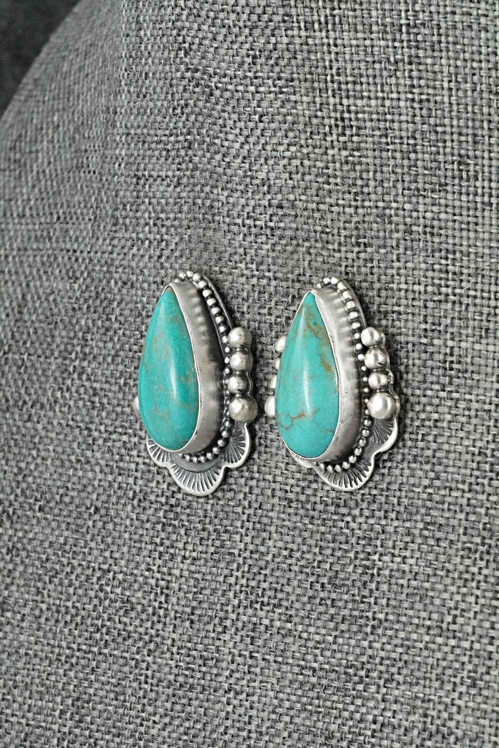 Turquoise & Sterling Silver Earrings - Bobby Johnson
