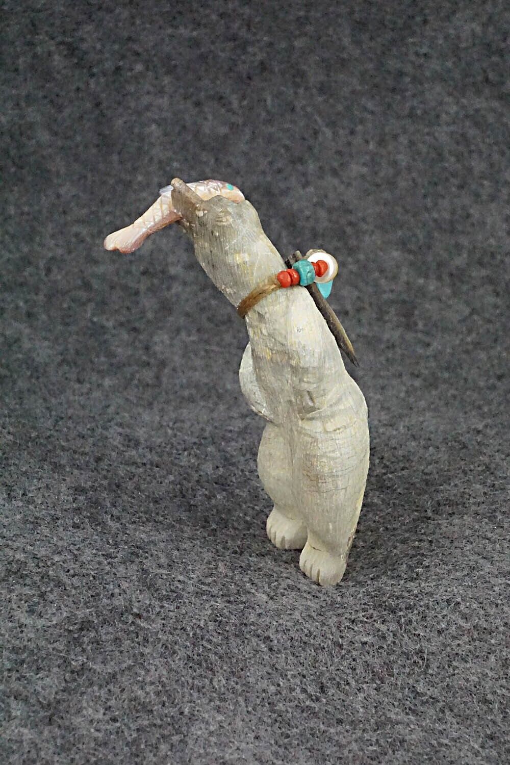 Bear with Fish Zuni Fetish Carving - Douglas Martza