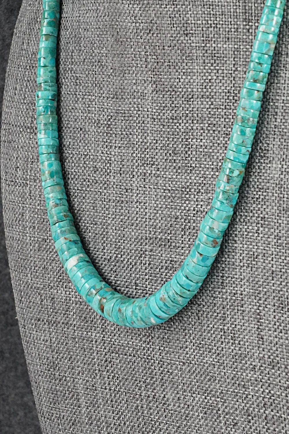 Turquoise & Sterling Silver Necklace 18" - Doreen Jake