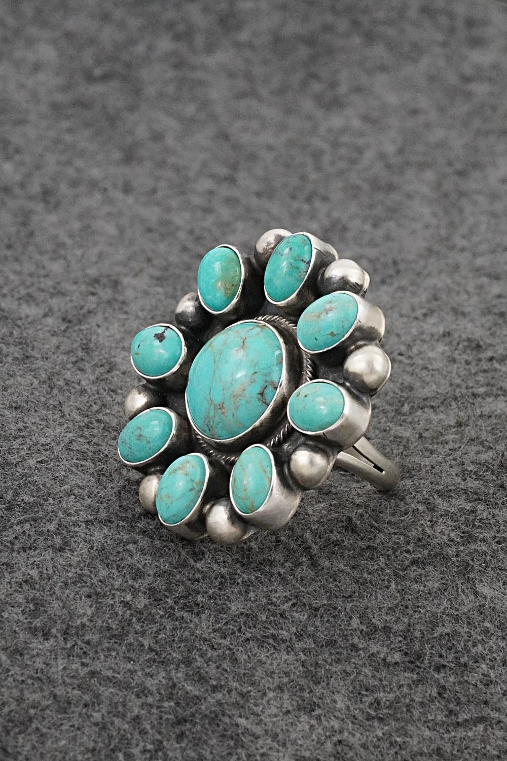 Turquoise & Sterling Silver Ring - Kathleen Livingston - Size Adjustable