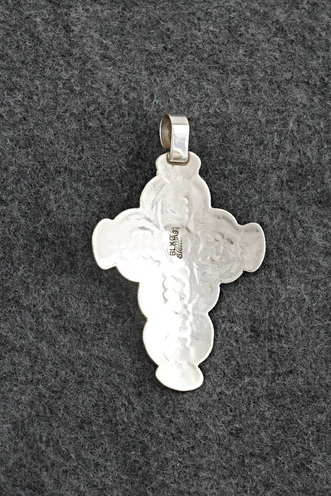 Turquoise & Sterling Silver Pendant - Arnold Blackgoat