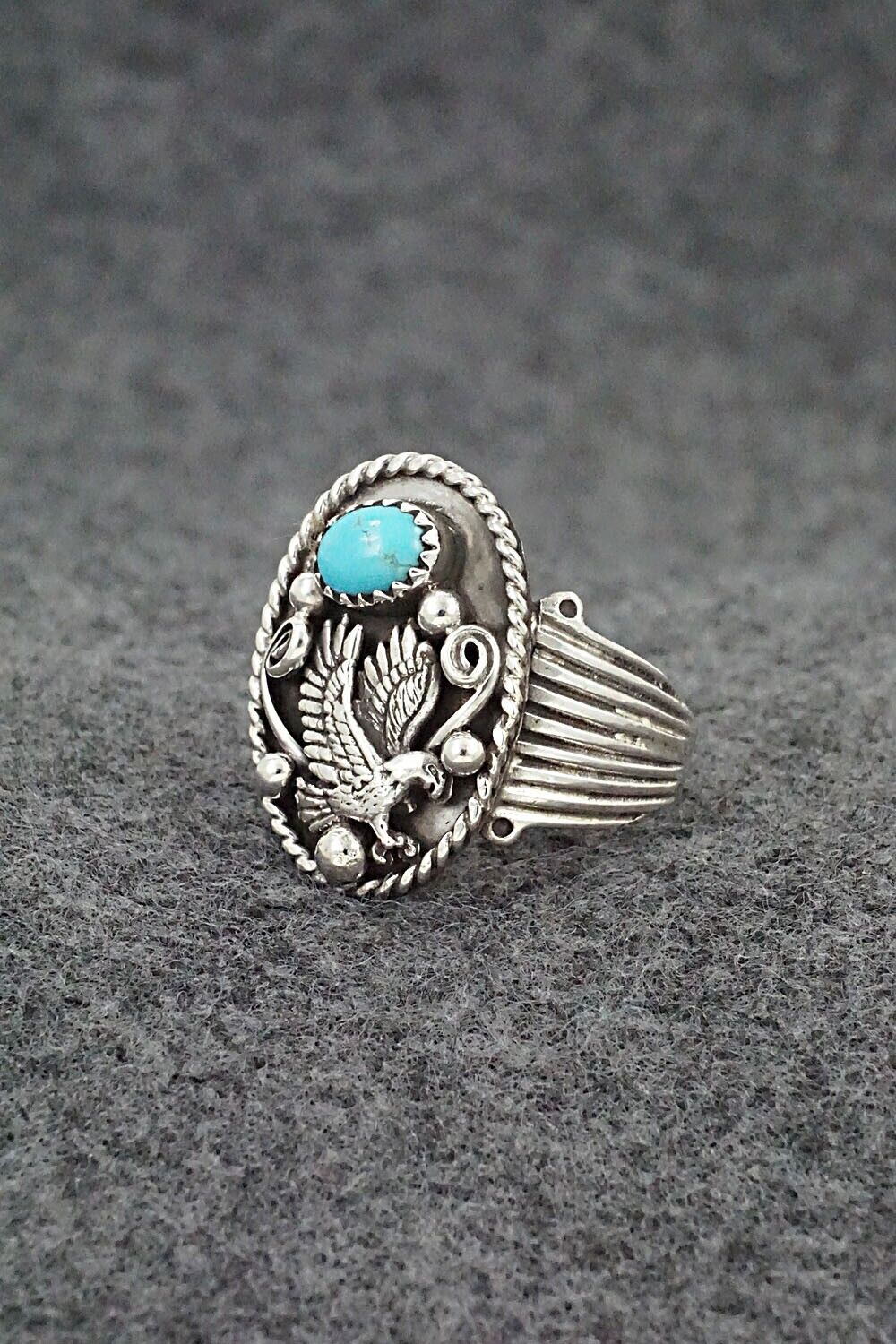 Turquoise & Sterling Silver Ring - Jeannette Saunders - Size 8.75