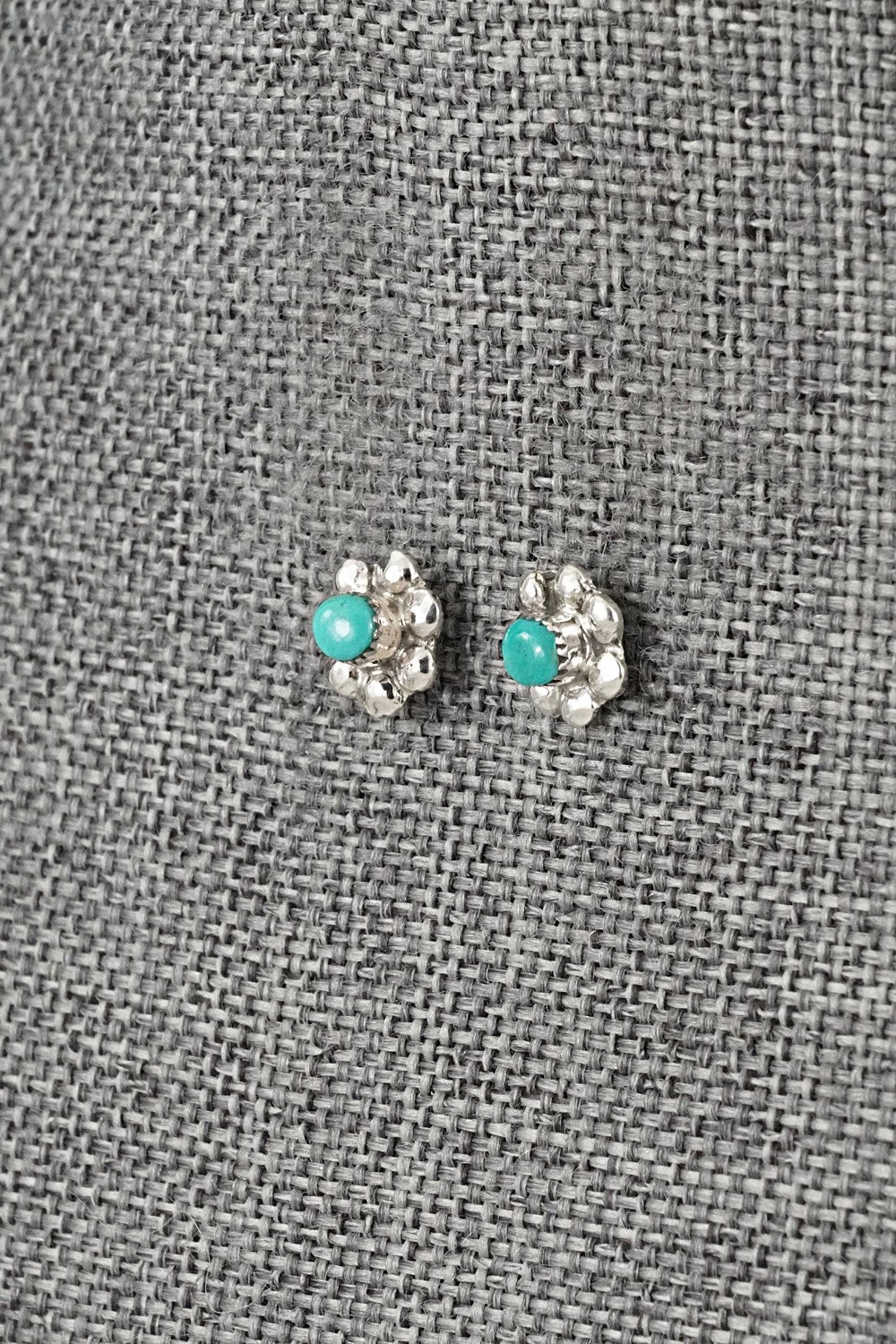 Turquoise and Sterling Silver Earrings - Ronald Yatsattie