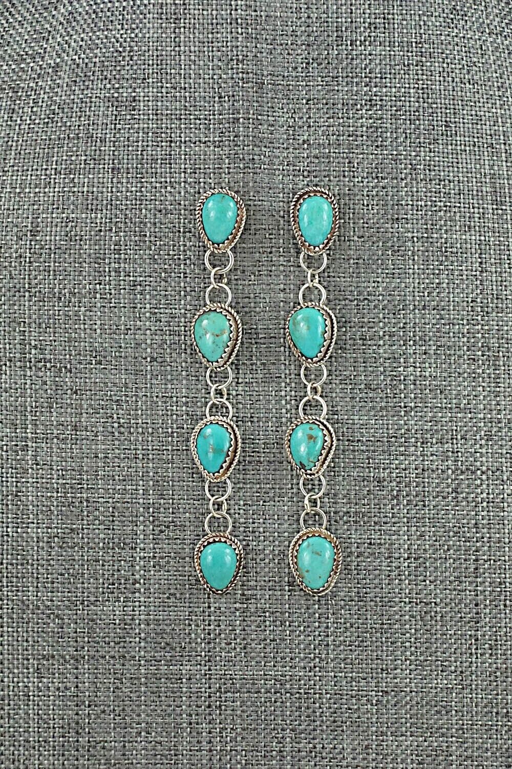 Turquoise & Sterling Silver Earrings - Ernest Hawthorne