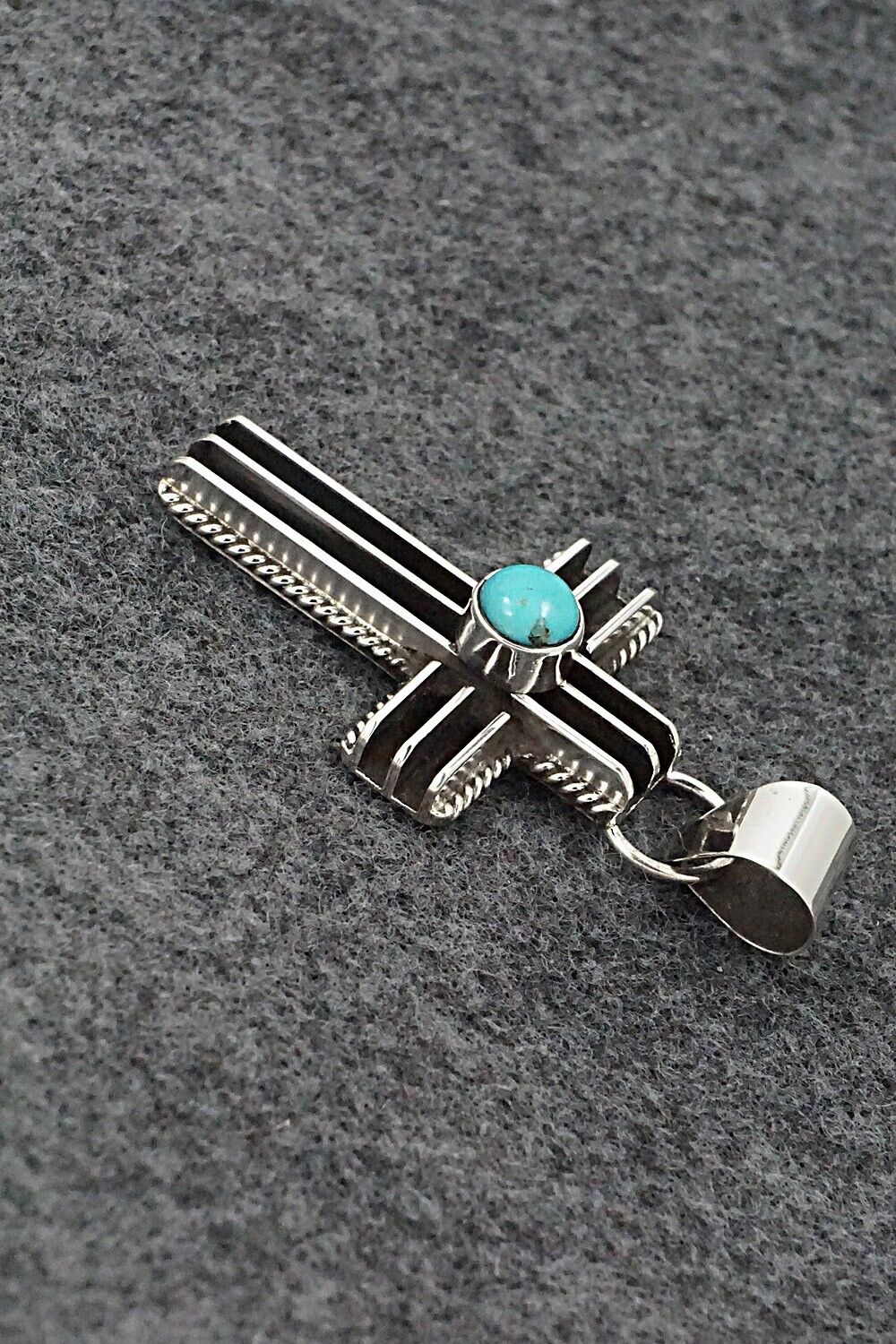 Turquoise & Sterling Silver Pendant - Darrell Yazzie