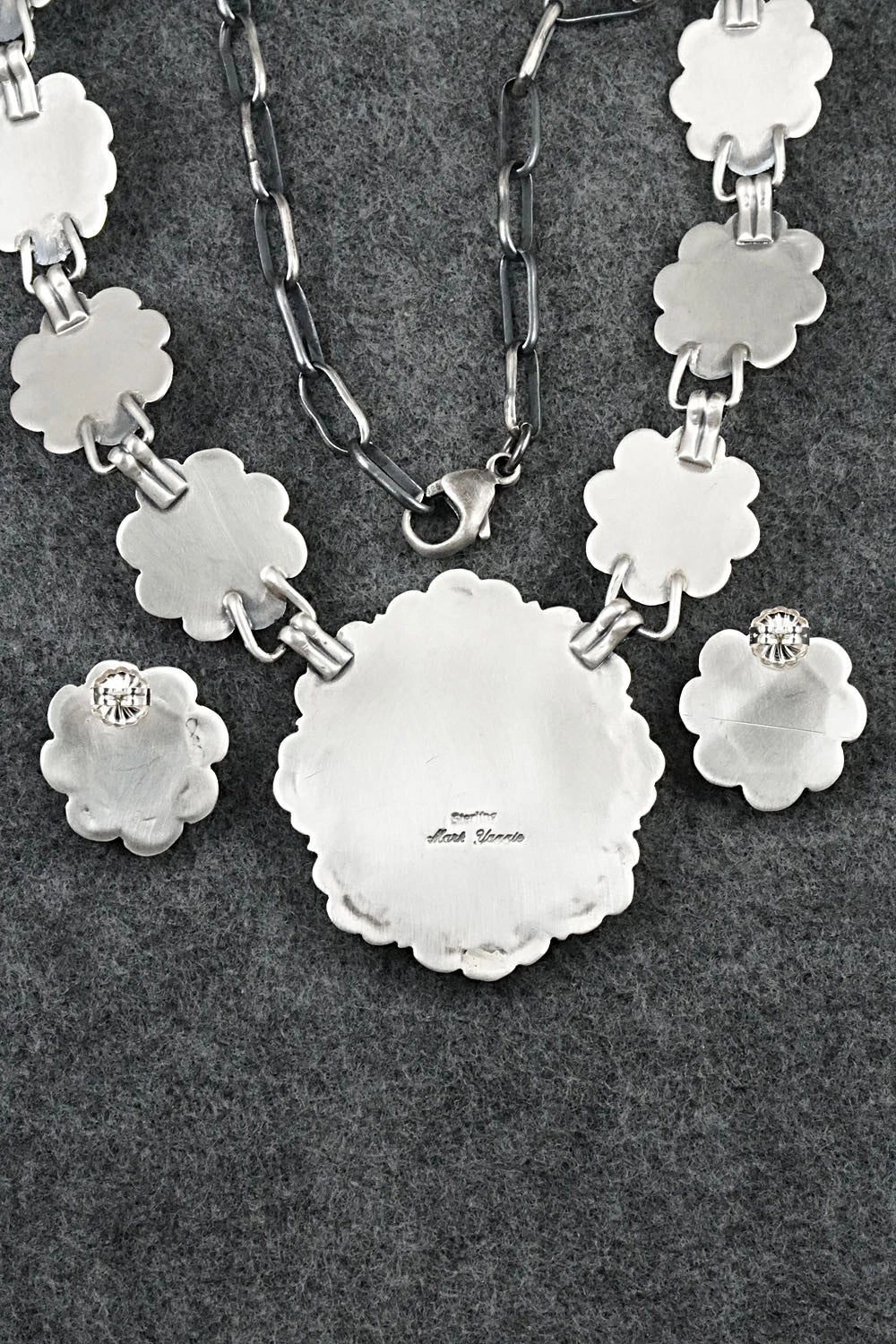 Turquoise & Sterling Silver Necklace and Earrings Set - Mark Yazzie