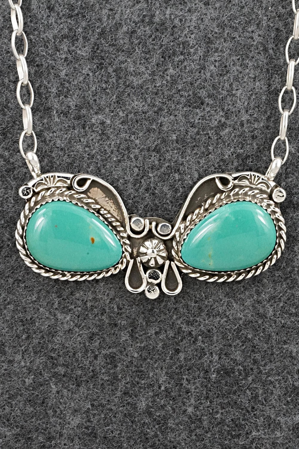 Turquoise & Sterling Silver Necklace - Phil Nez