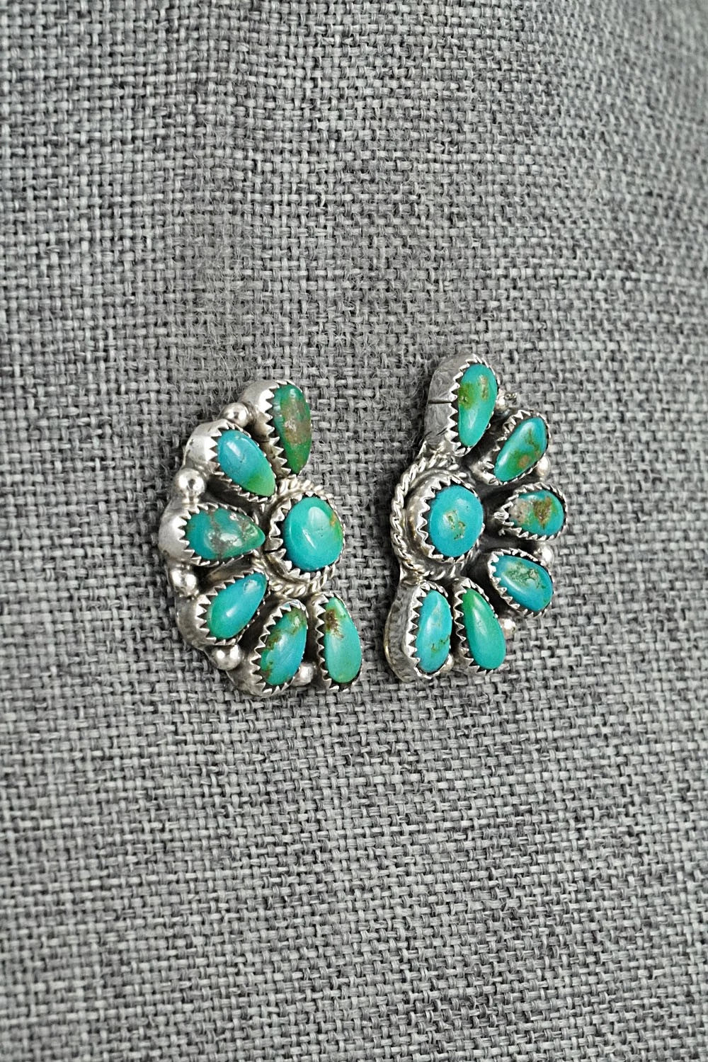 Turquoise & Sterling Silver Earrings - Justina Wilson