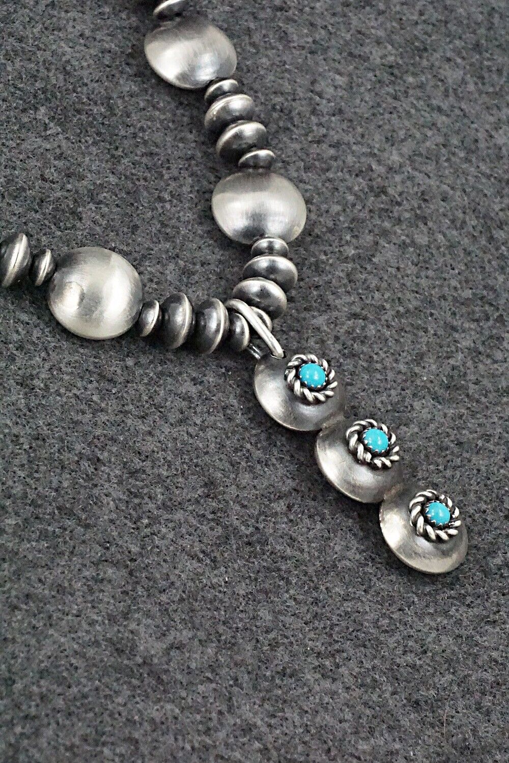 Turquoise & Navajo Pearl Sterling Silver Necklace Set - Preston Haley