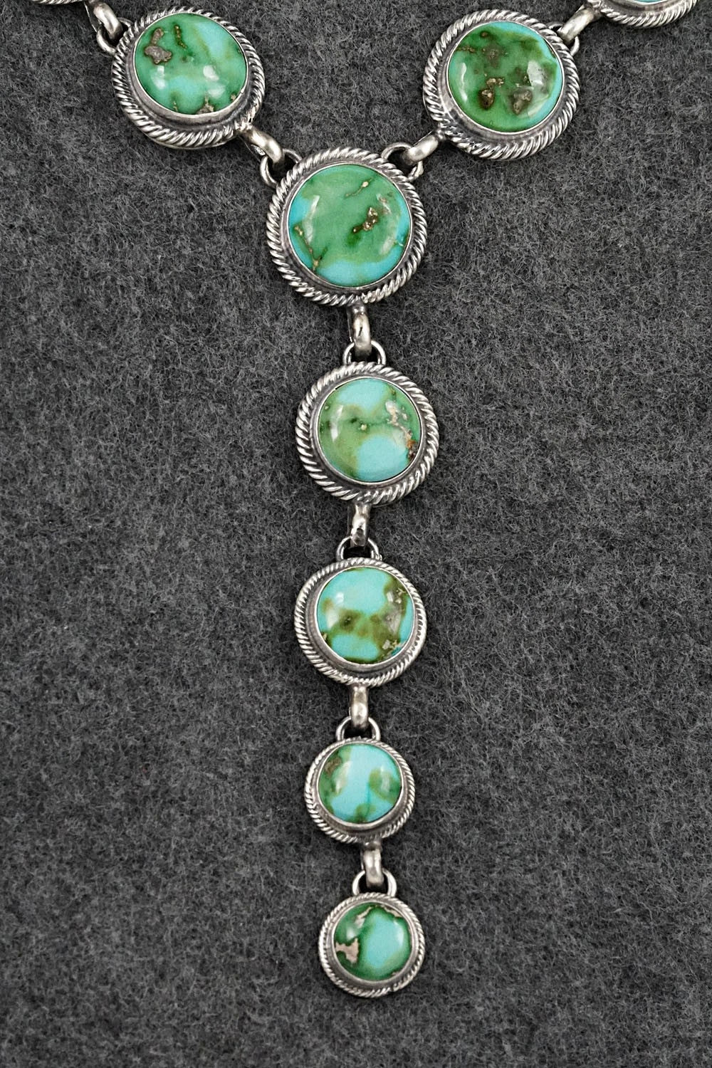 Turquoise & Sterling Silver Necklace and Earrings Set - Darrin Livingston