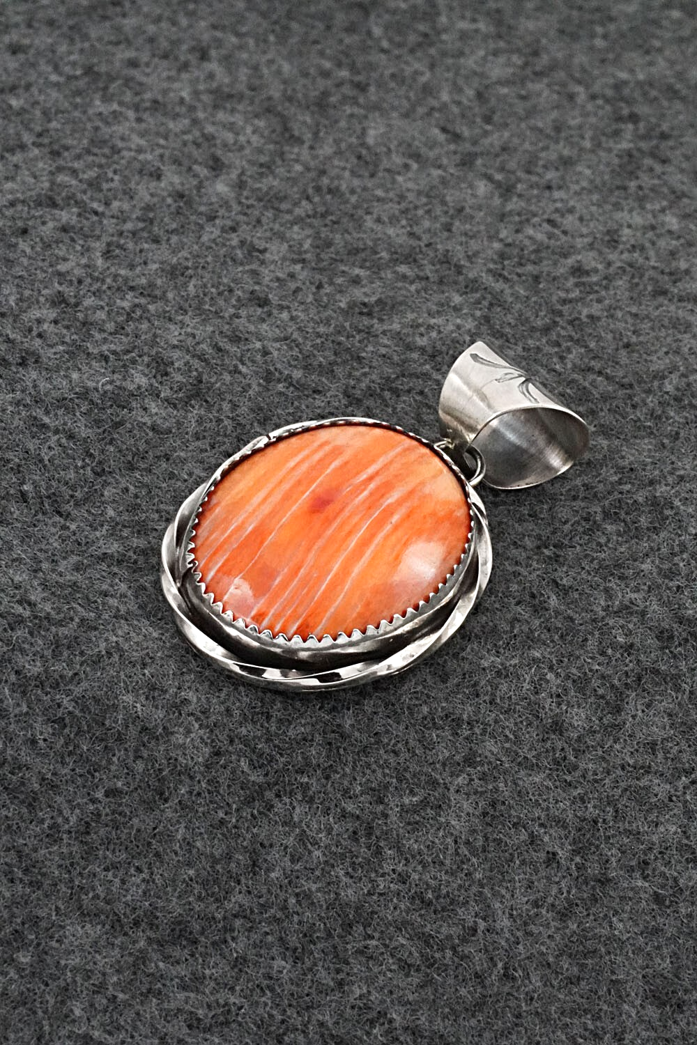 Spiny Oyster & Sterling Silver Pendant - Ernest Hawthorne