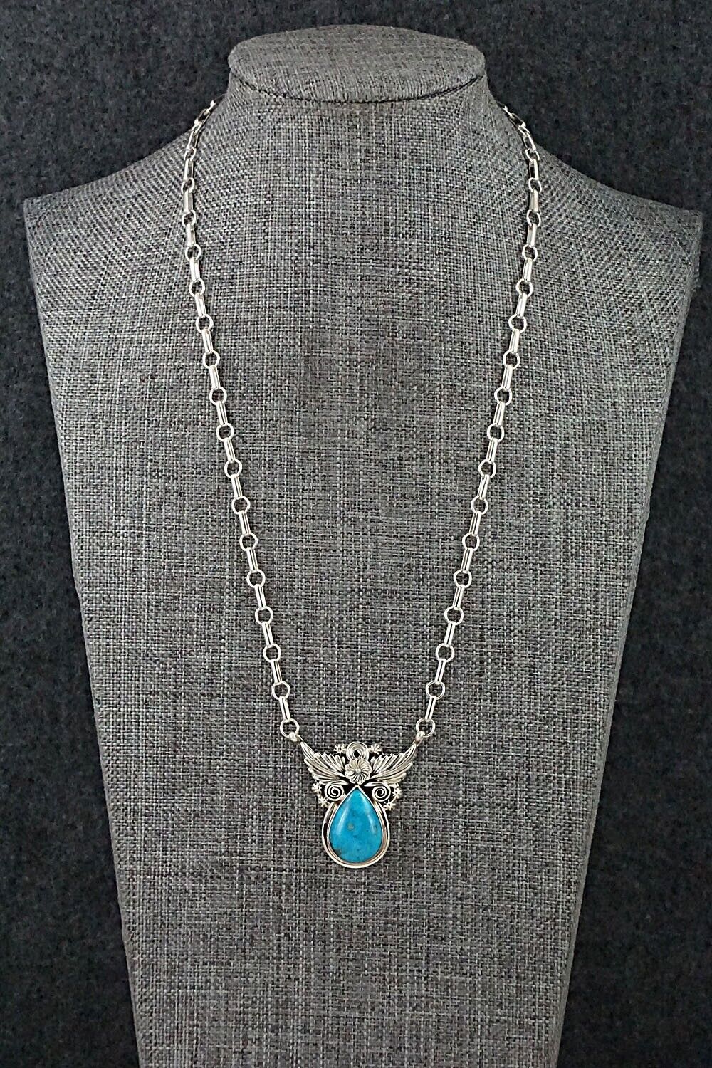Turquoise & Sterling Silver Necklace - Loretta Delgarito