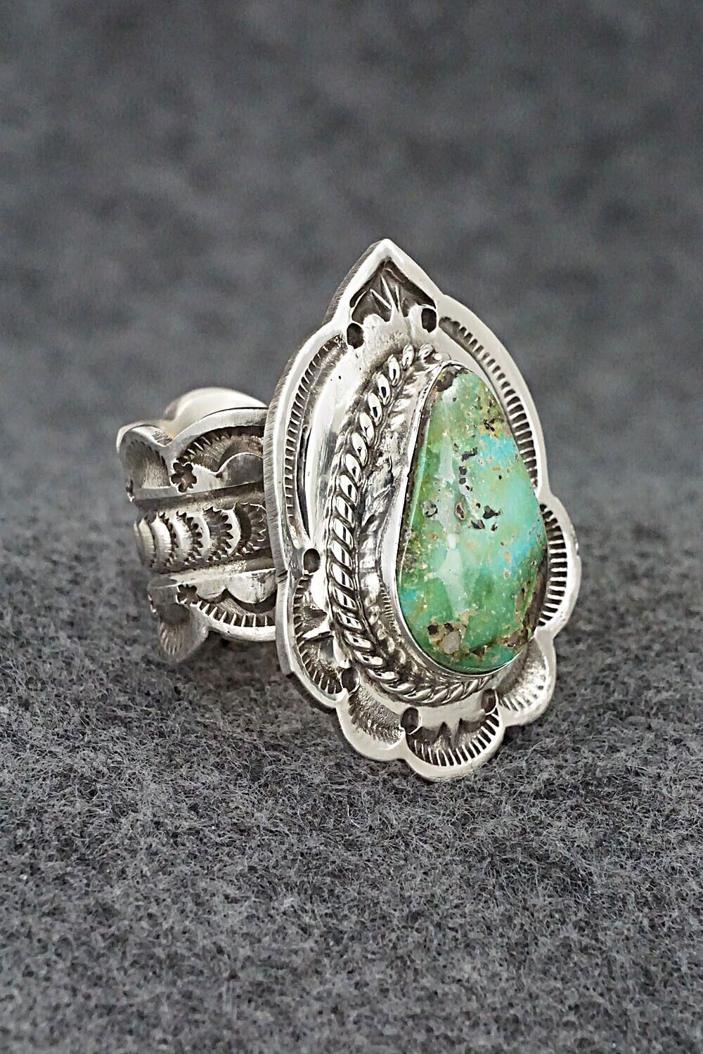 Turquoise & Sterling Silver Ring - Leonard Maloney - Size 8.75